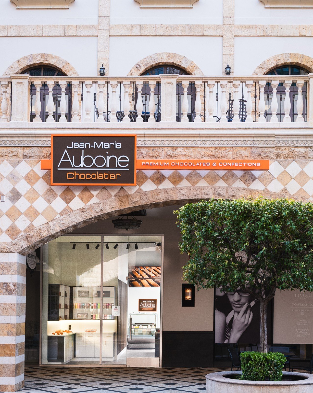 Exterior of Jean-Marie Auboine Chocolatier at Tivoli Village in Summerlin