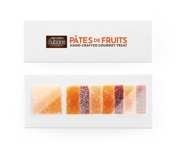 Luxury gourmet pâte de fruits in an elegant gift box