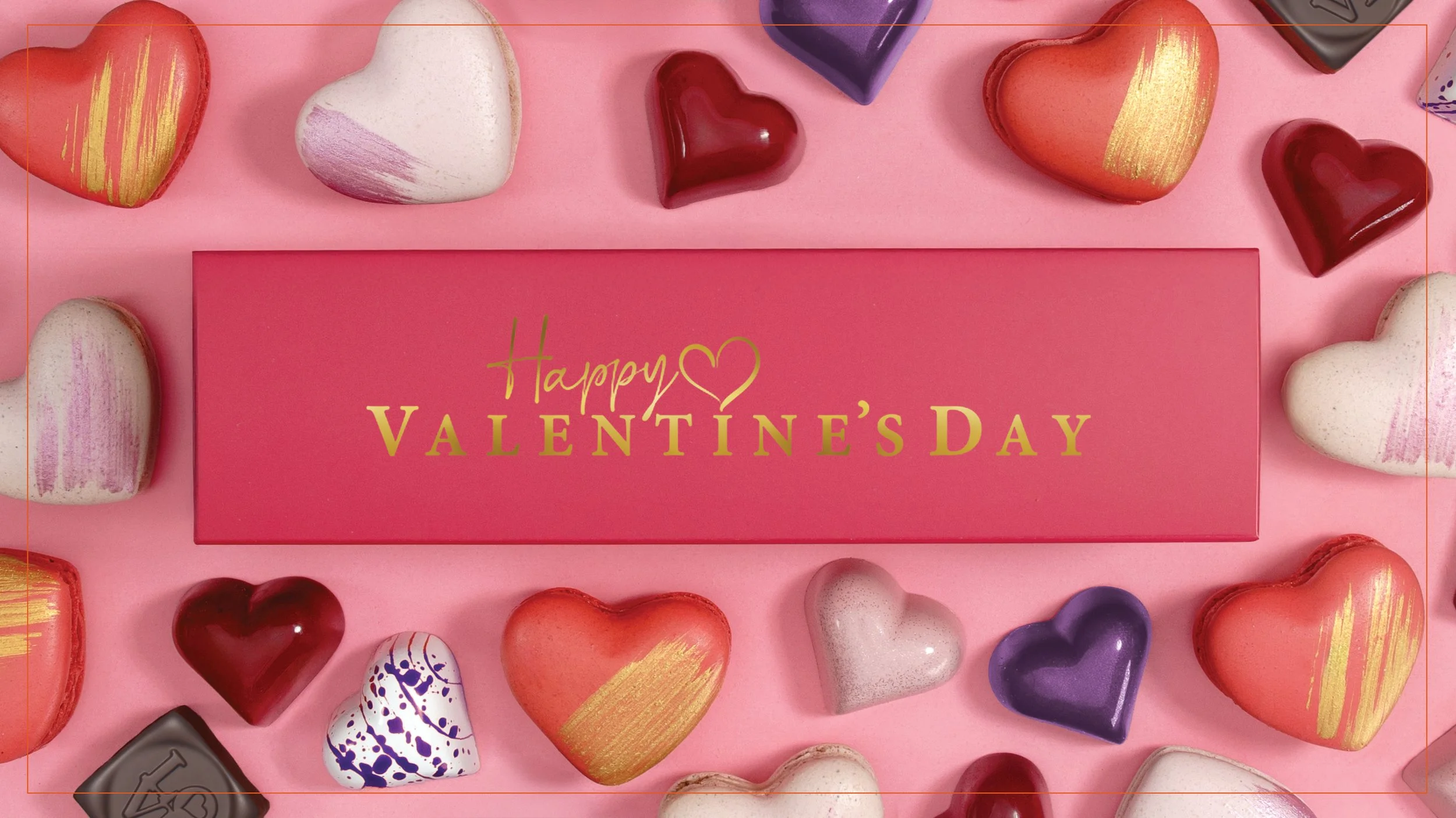 Valentine's Day Display Premium Macarons from Jean-Marie Auboine Chocolatier