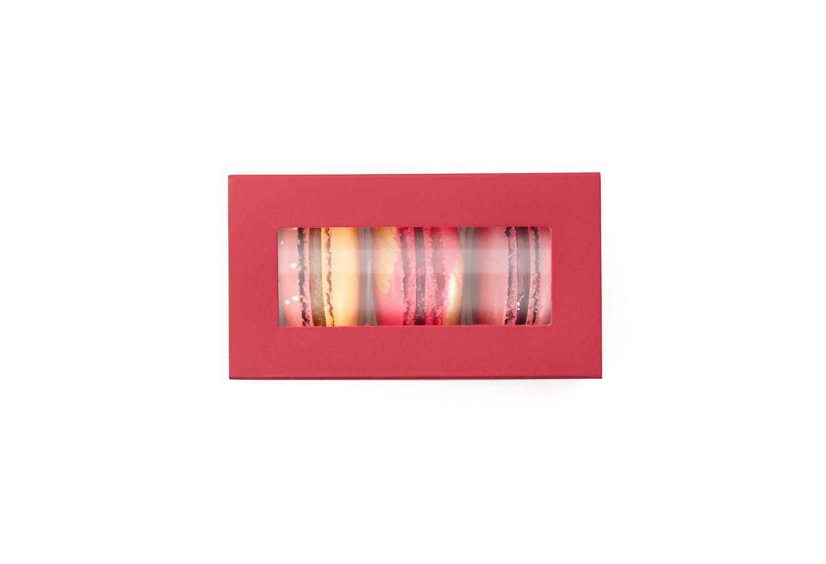 Mother’s Day 3pc macaron box with Mandarin Blood Orange, Strawberry Rose Champagne, Cherry Pie, luxury gift box