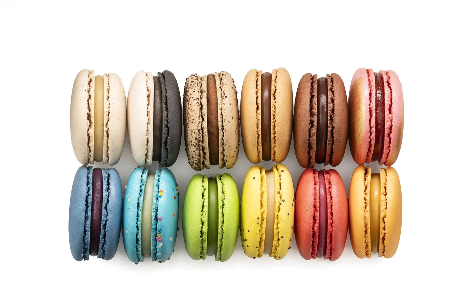 Colorful French macaron assortment for corporate holiday gifts and client appreciation