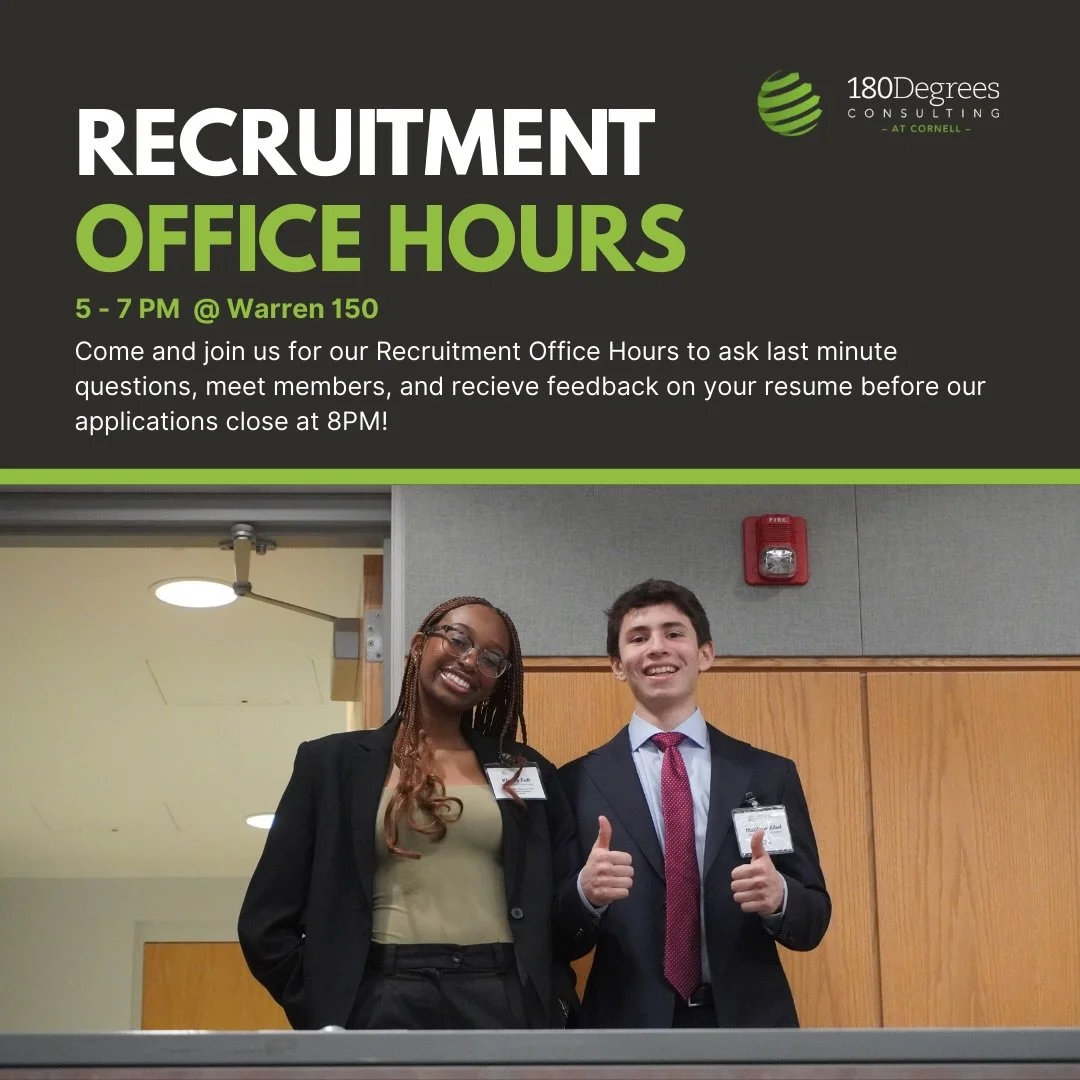 Got any last minute questions? Need help with your resume? Join us for our last recruitment event TODAY in Warren 150 for our Recruitment Office Hours!