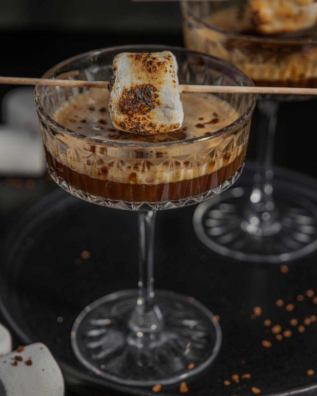 Recipe alert!!! 🚨 
Your holiday season just got merrier with this delicious marshmallow espresso martini! 🤤☕️ 
Just take: 
2oz Megaphone cold brew concentrate
1 1/2oz marshmallow or whipped cream vodka 
1oz coffee liqueur 
And a toasted jumbo marsh