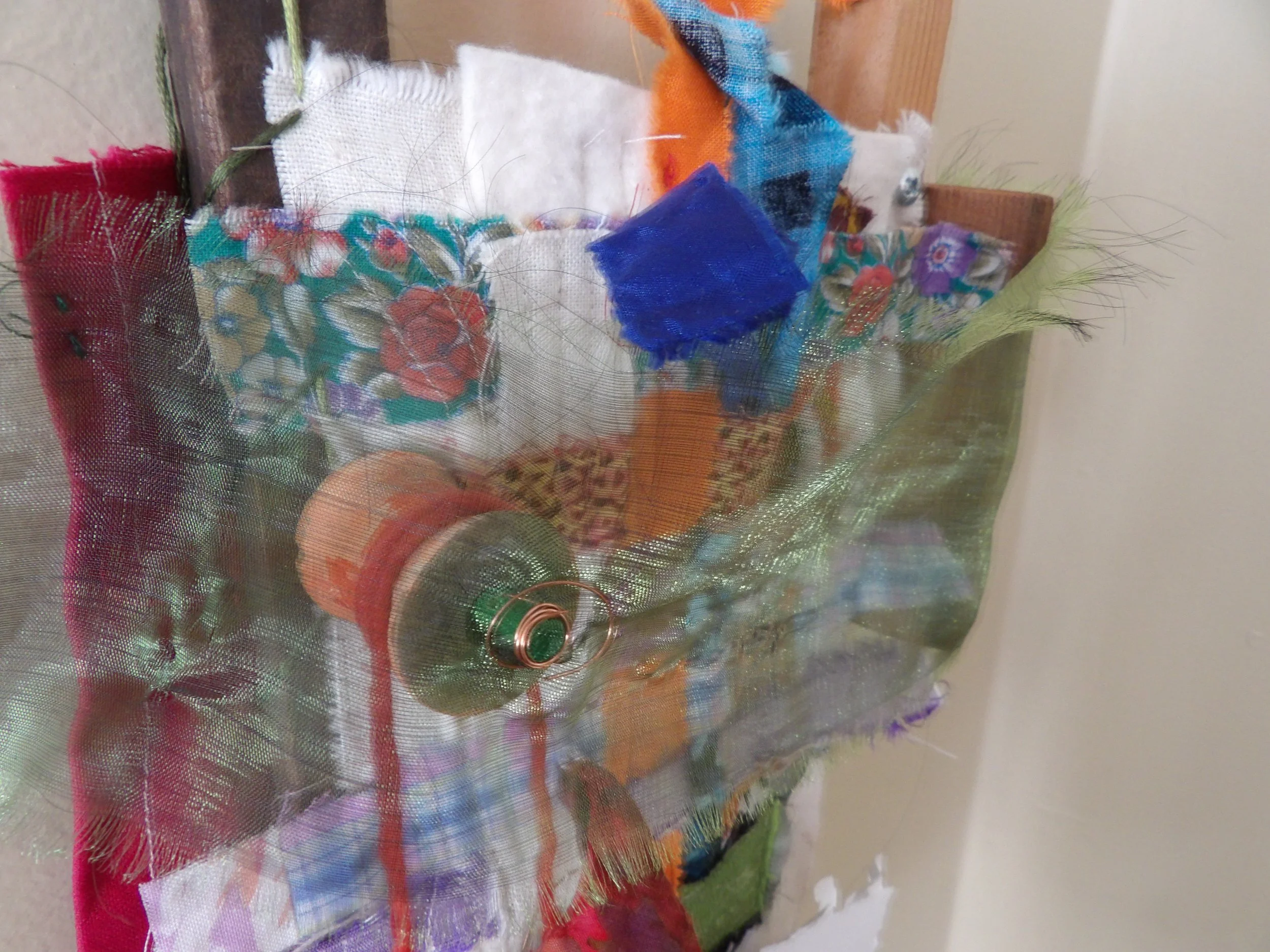 wooden spool pulley detail