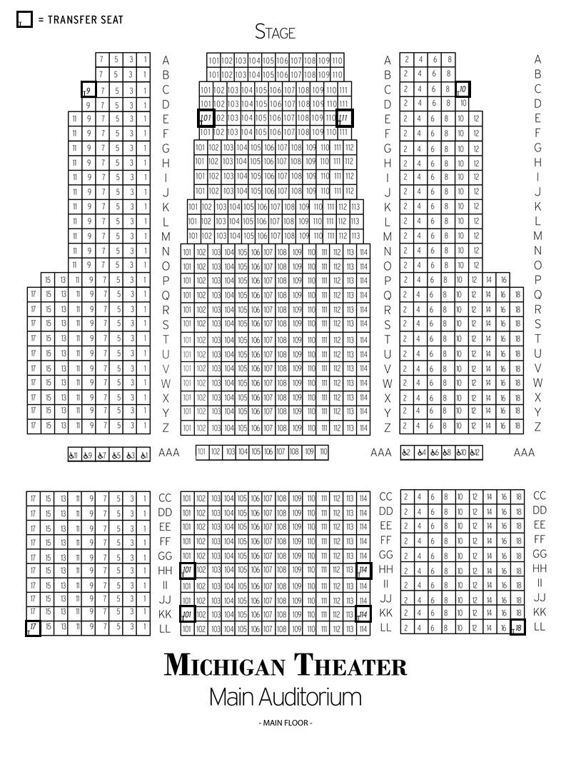 Hill Auditorium Seating Chart Arbor