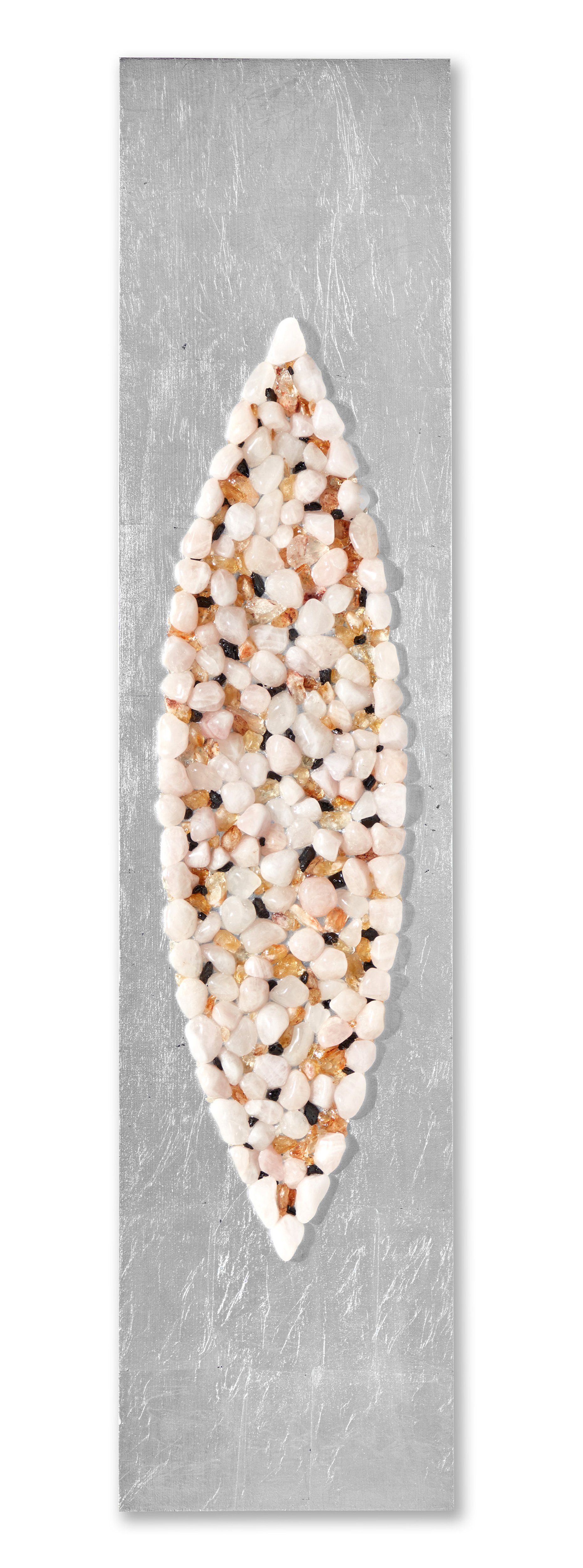 Karuna rose quartz Mandorla wall sculpture