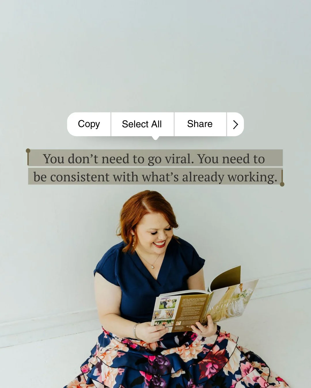 Hot take for wedding creatives: you don&rsquo;t need to go viral. 👀

You need to be consistent with what&rsquo;s already working.

The posts that get saves.
The stories that spark DMs.
The content that sounds like you and attracts the right couples.