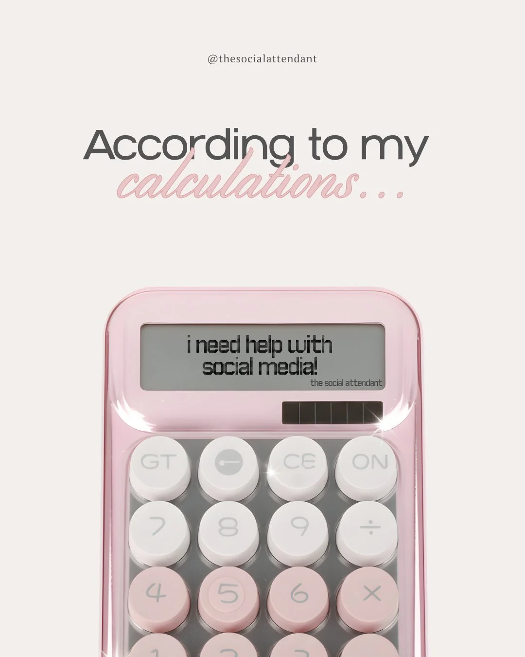 According to my calculations&hellip;
posting whenever I remember is not a strategy.

If social media lives at the bottom of your to-do list,
you&rsquo;re not lazy.
You&rsquo;re busy running an actual business.

But consistency books clients.
Strategy