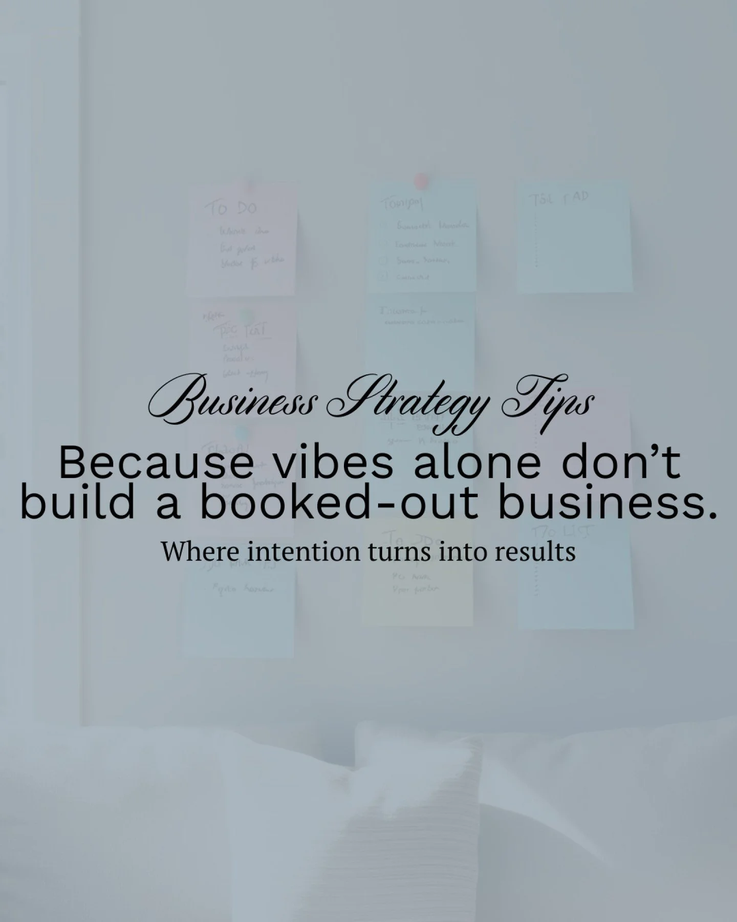 Are you busy&hellip; or are you building a business that actually works?

Good vibes are great.
But strategy is what creates a booked-out calendar.

If you&rsquo;re doing all the things but not seeing real momentum, it&rsquo;s not a motivation issue.