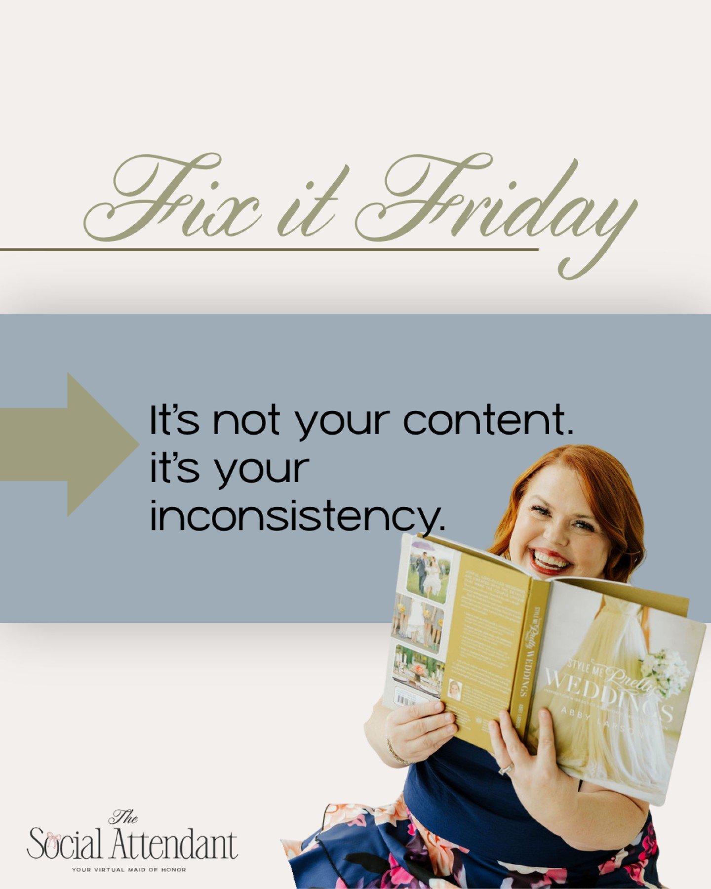 Fix It Friday&hellip; and this one&rsquo;s simple.

It&rsquo;s not your content.
It&rsquo;s your inconsistency.

You&rsquo;re not doing anything wrong&hellip;you&rsquo;re just not doing it often enough for it to work.

And every time you disappear?
Y