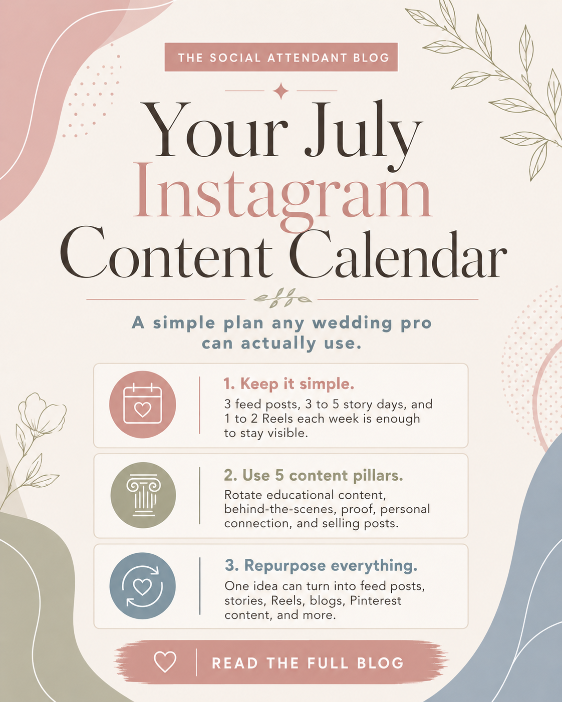 How to Create a July Content Calendar for Your Wedding Business Without Overthinking It