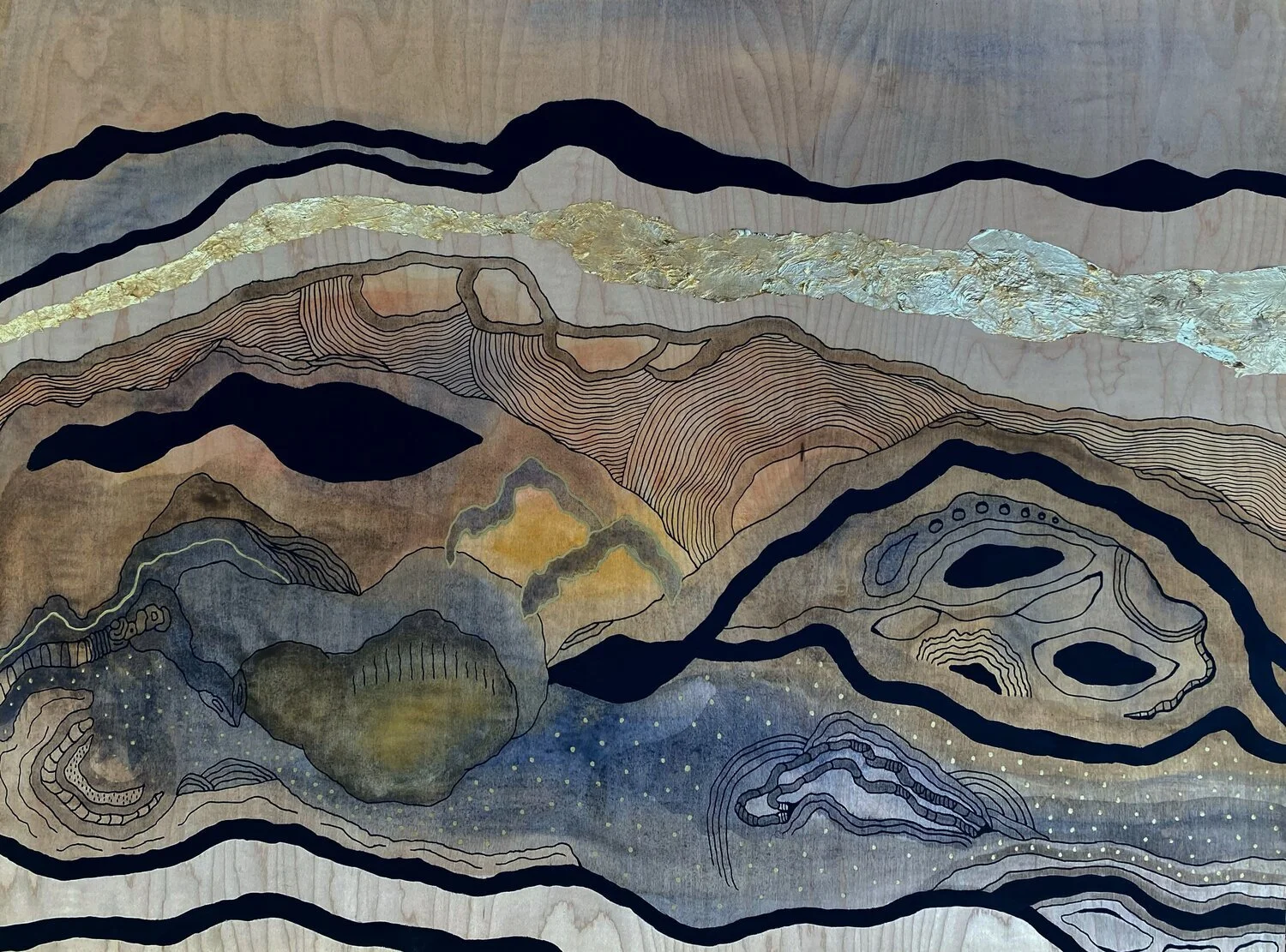 Wandering Minds 18" x 24"  Mixed Media on Wood