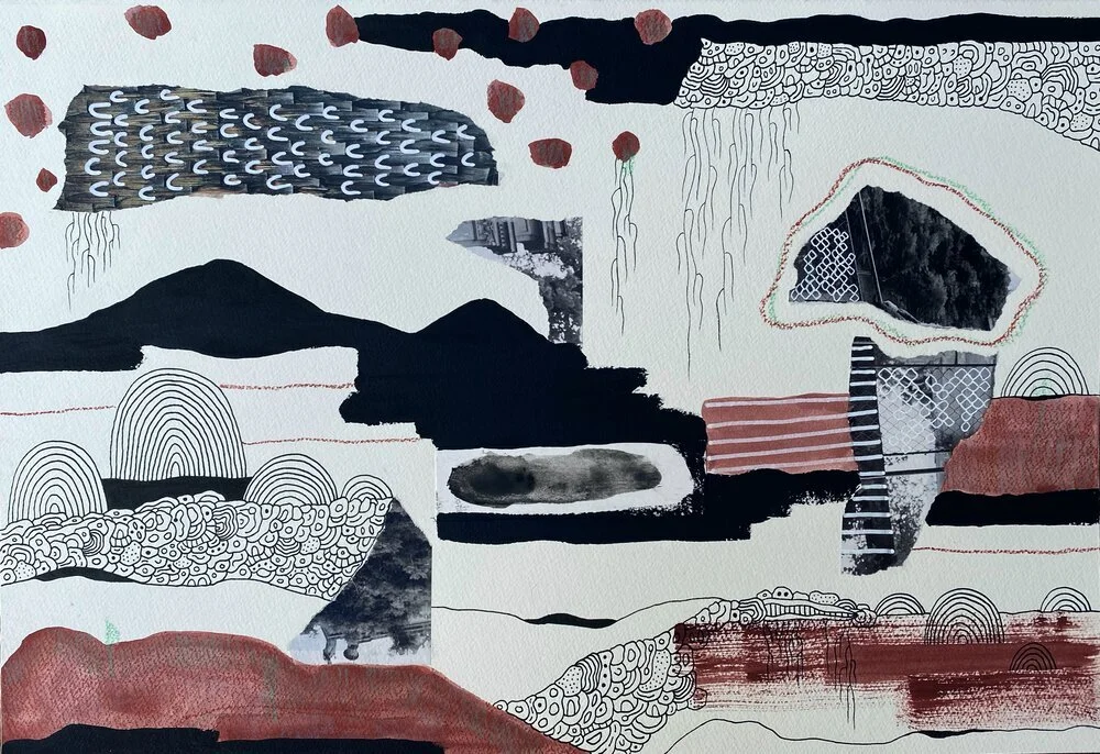 A Transient Place 15" x 22"  Mixed Media on Paper