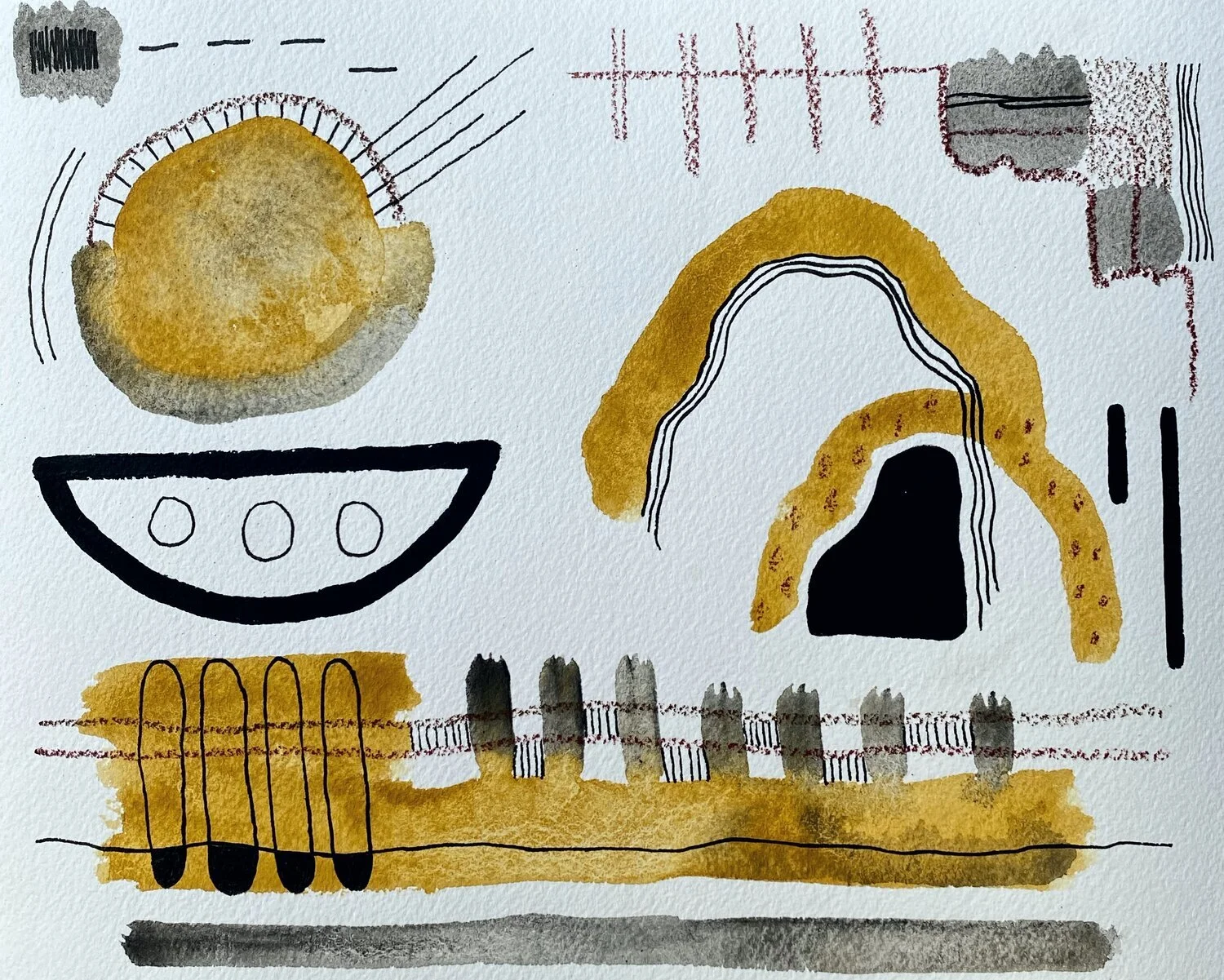 Manufactured: 8" x 10"  Mixed Media on Paper