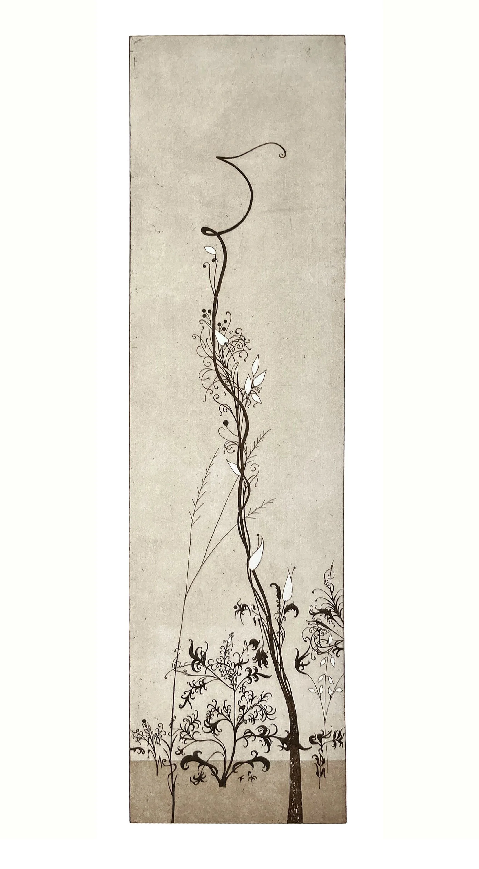 No. 100125.1, Etching, 2025, 87 x 29 cm.