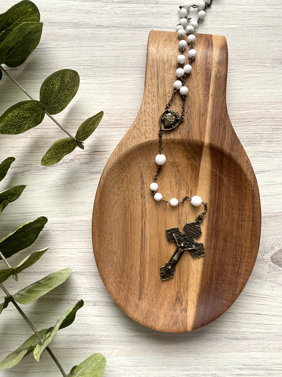 Sacred Heart Rosary with Pardon Crucifix/Smooth Beads