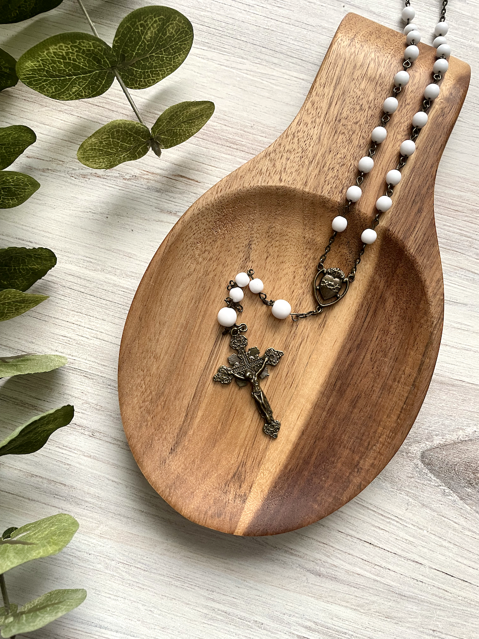 Sacred Heart Rosary with Sunburst Crucifix