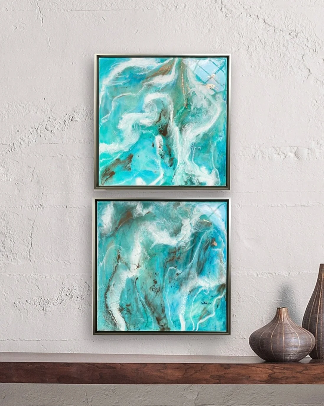 New original paintings available now! 🎉 

Title: No. 655 &amp; 656
16x16&rdquo; each
Resin &amp; Mixed Media
$520 each