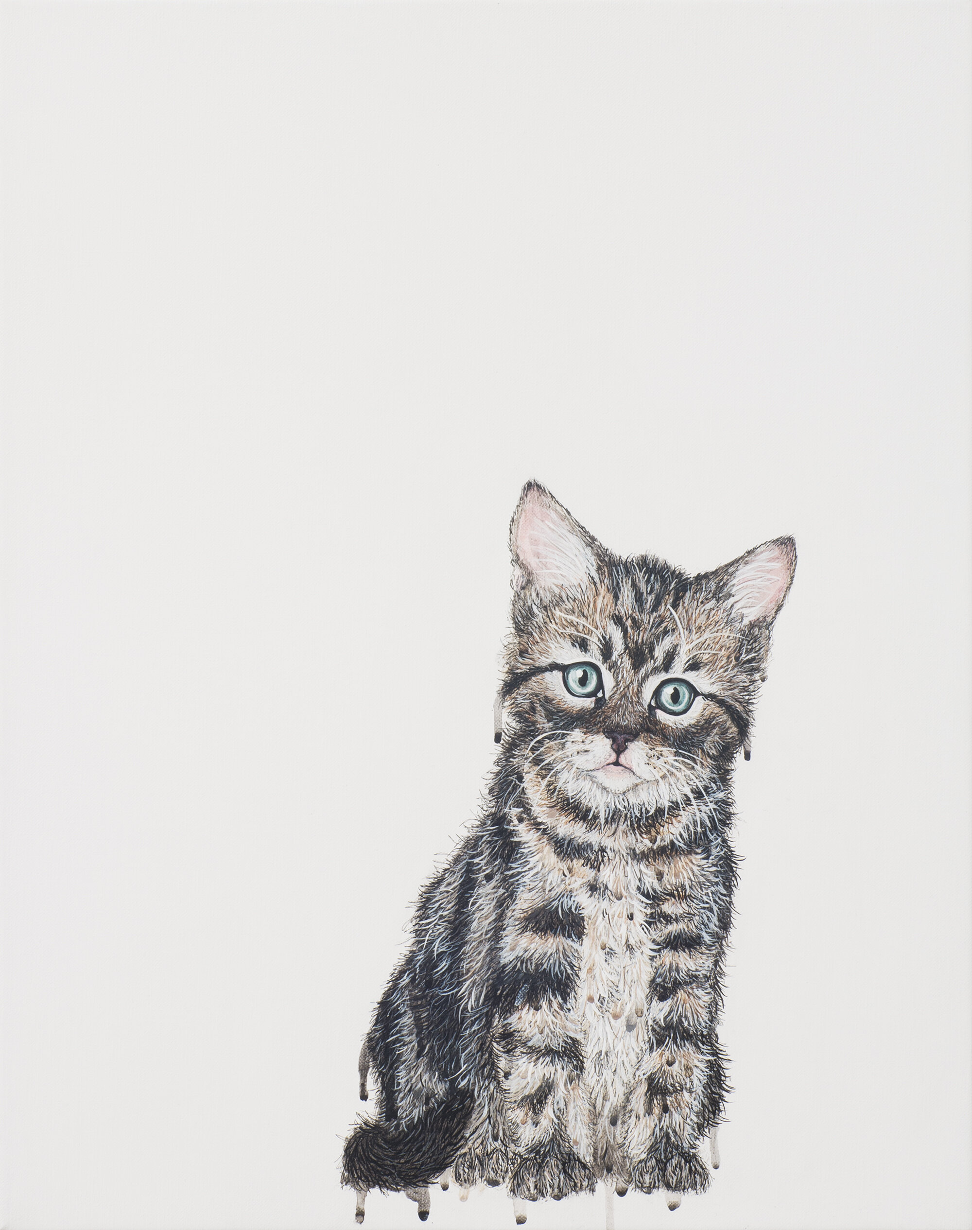 Griffith North Basket Case (George), pen and acrylic on linen, 51x41