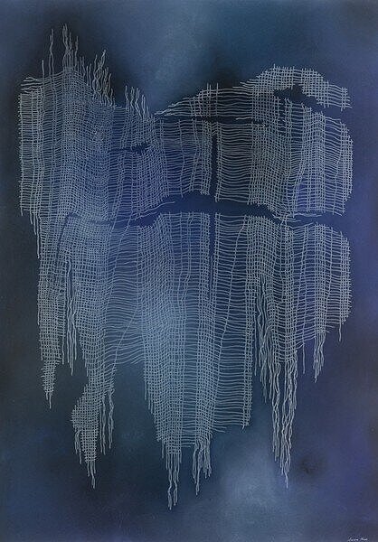 Unravelling 1, pastel and charcoal on paper