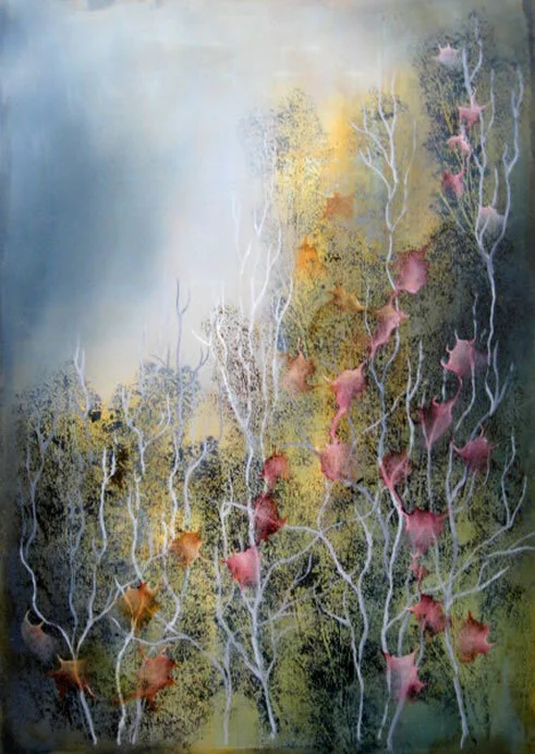 Spiritous Pinks, oil on paper, 101cm x 67cm

 