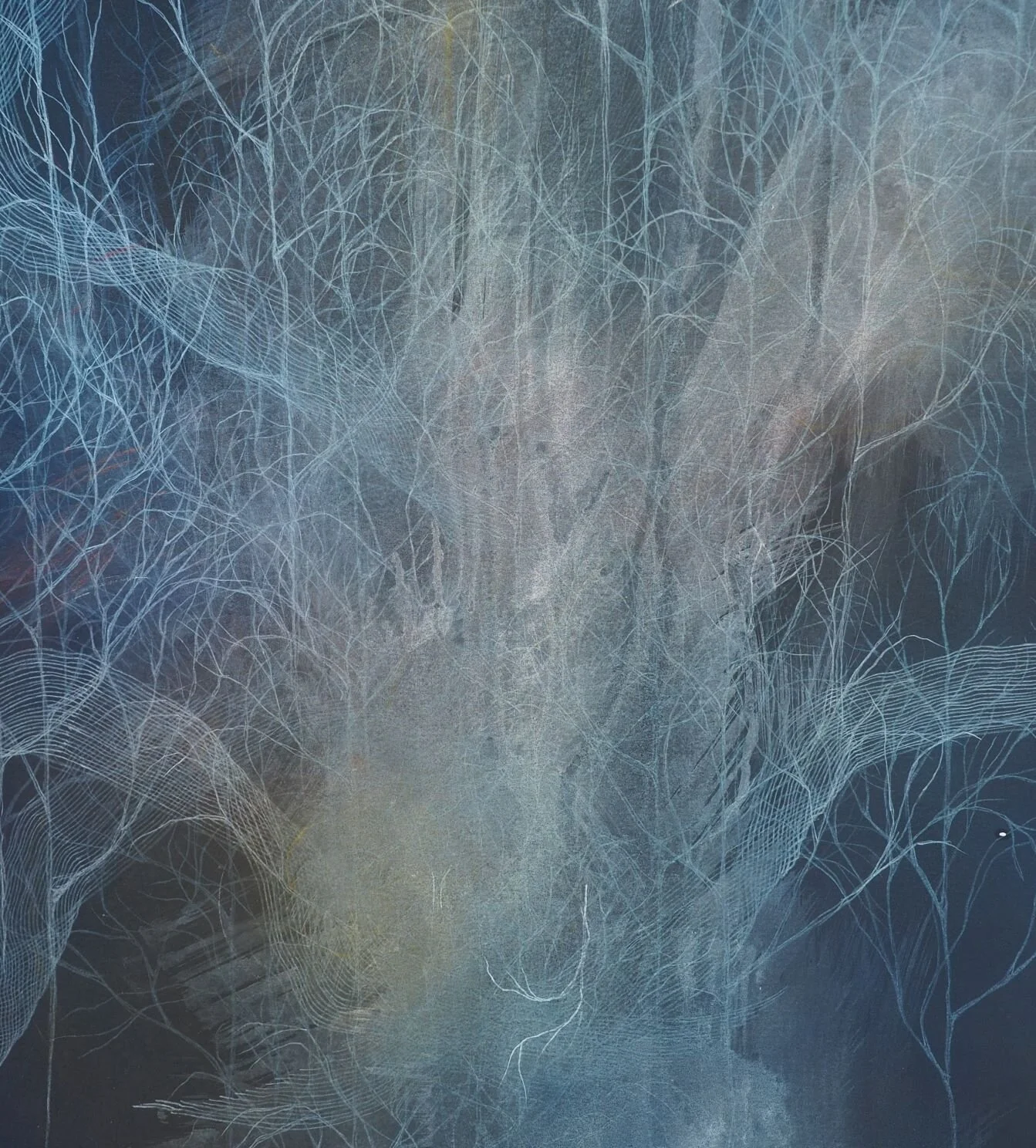 Landscape, pastel and charcoal on paper