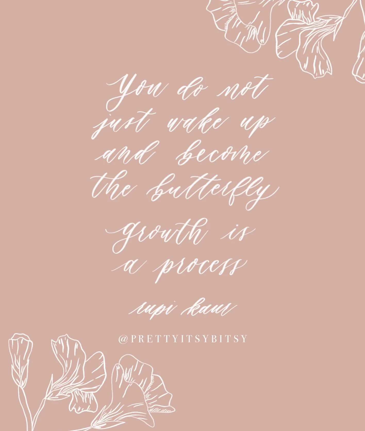 You do not just wake up and become the butterfly. Growth is a process. @rupikaur_ 

Who else resonates with this? 💕

#ipadlettering #procreateart #moderncalligraphy #rupikaurpoetry