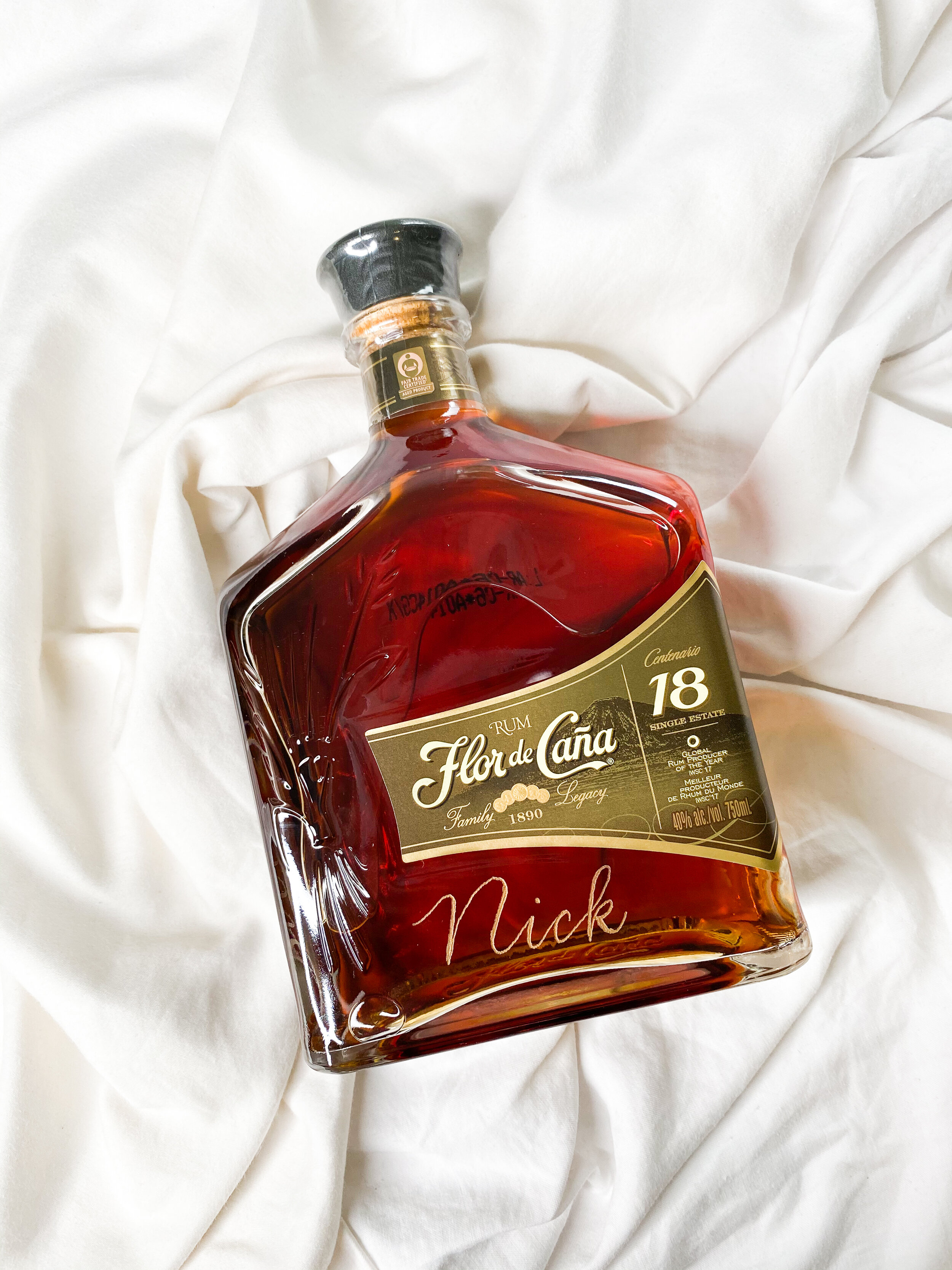 Personalized gifting with a hand engraved liquor bottle