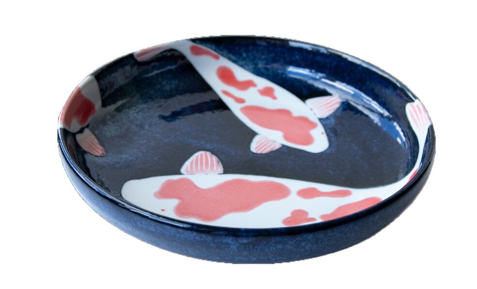 Koi carp high edge plate.jpg
