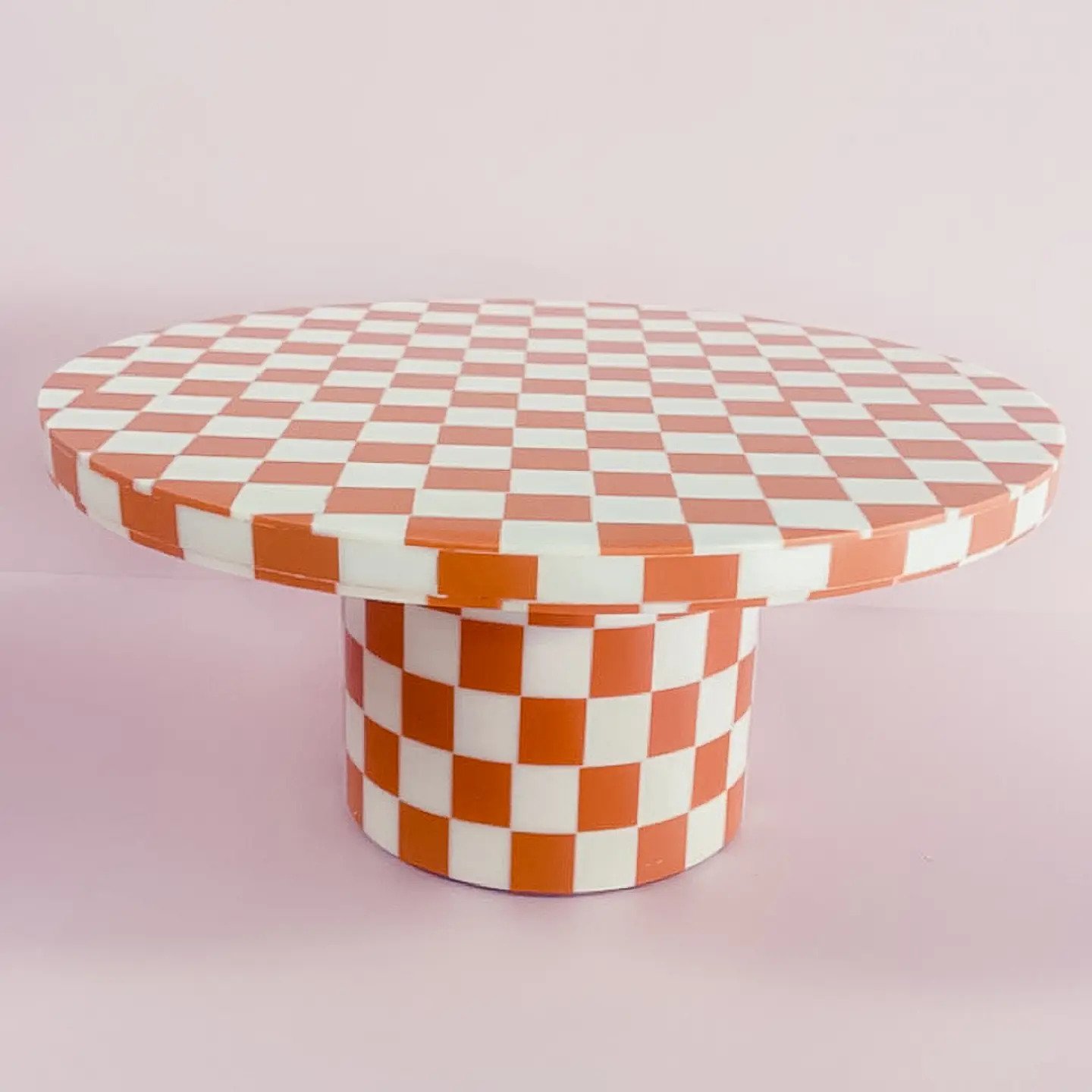 Terracotta check cake stand - LA LUNA