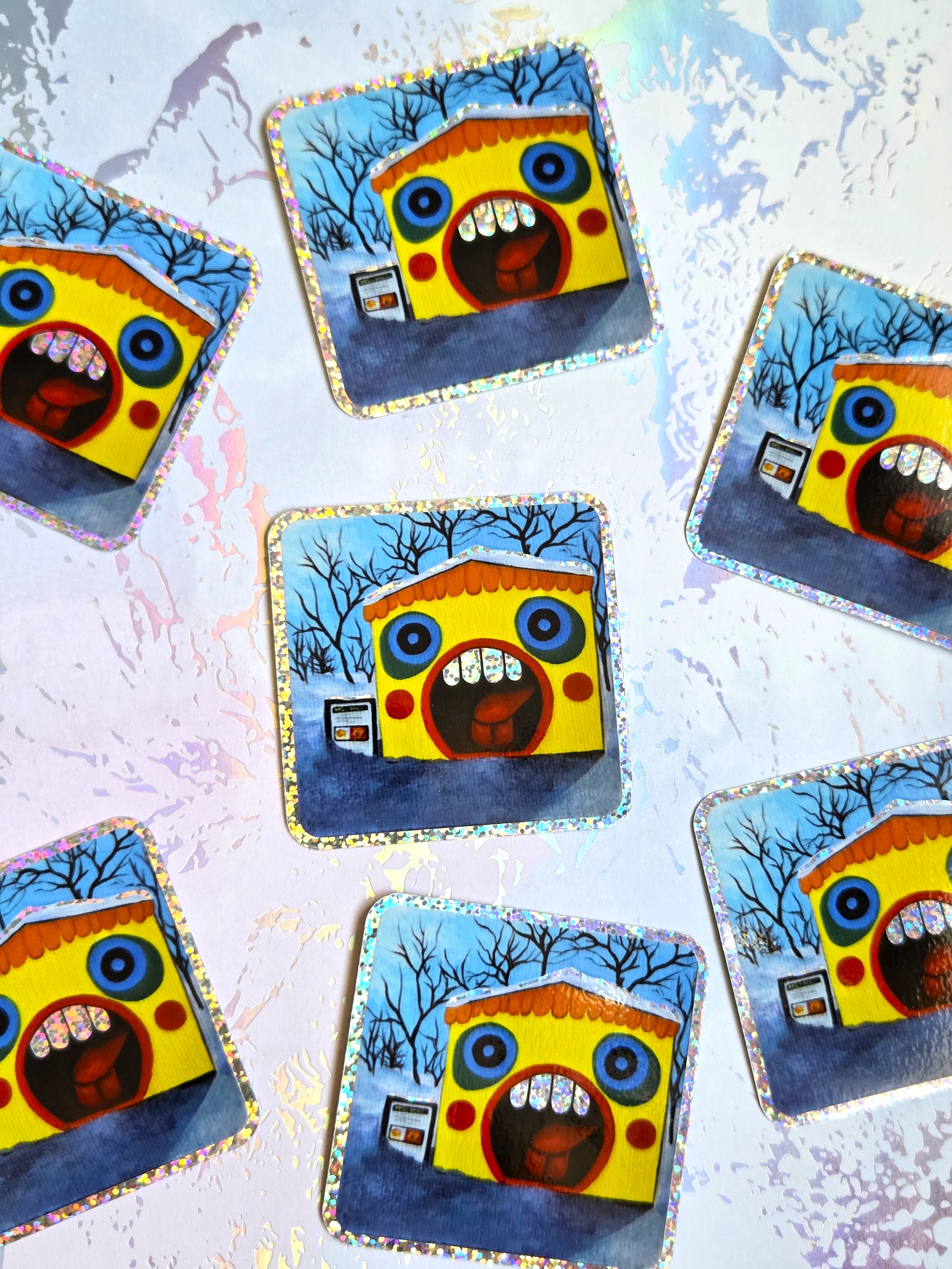 Glitter Stickers of 'Huttie' - Winnipeg Warming Hut