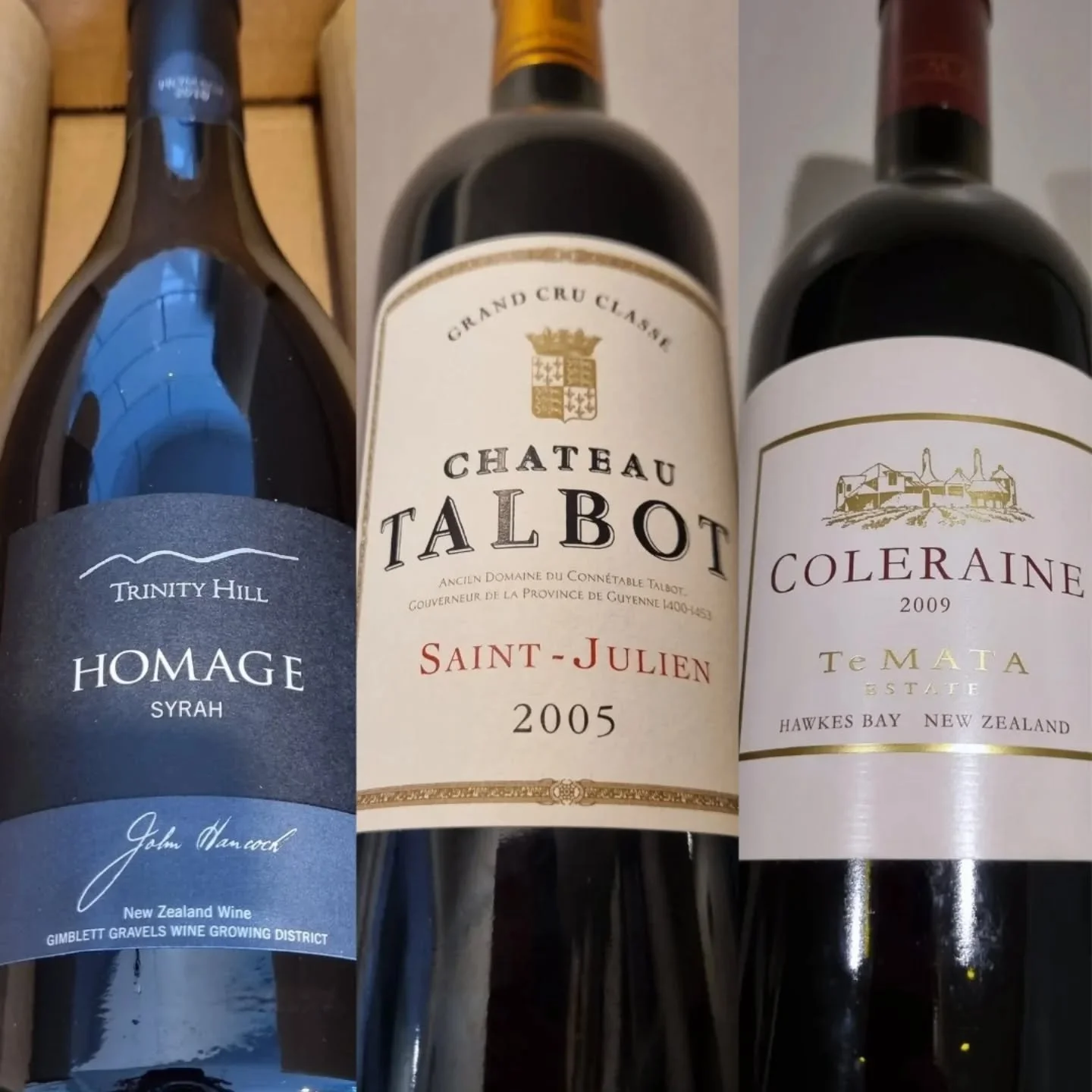 Some beautiful reds shipped recently 🍷 ❤️ 

If you're gifting or sending for a special occasion, simply add a personal message or request at checkout ✉️ 

#finewine #agedwine #cellarwine
#fineagedwine #loveredwine #nzsyrah #coleraine #chateautalbot 