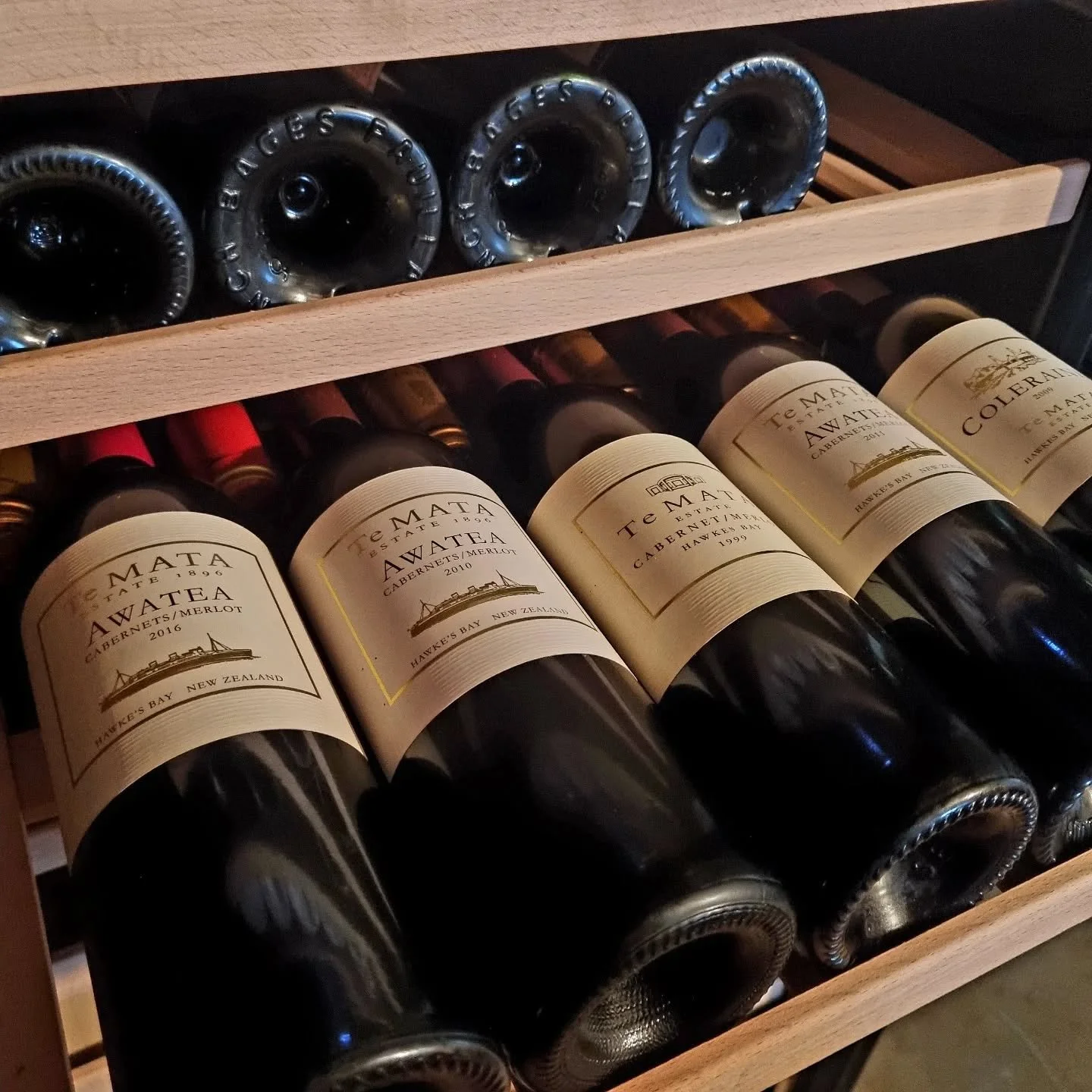 A few Te Mata wines tucked away. We are enjoying Awatea with a variety of bottle ages. 🍷

#temataestate #temataawatea #hawkesbaywine #nzbordeauxblend #cellarwine #agedwine #lovenzwine