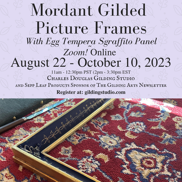 Mordant Gilded Picture Frames with Egg Tempera Sgraffito Panel