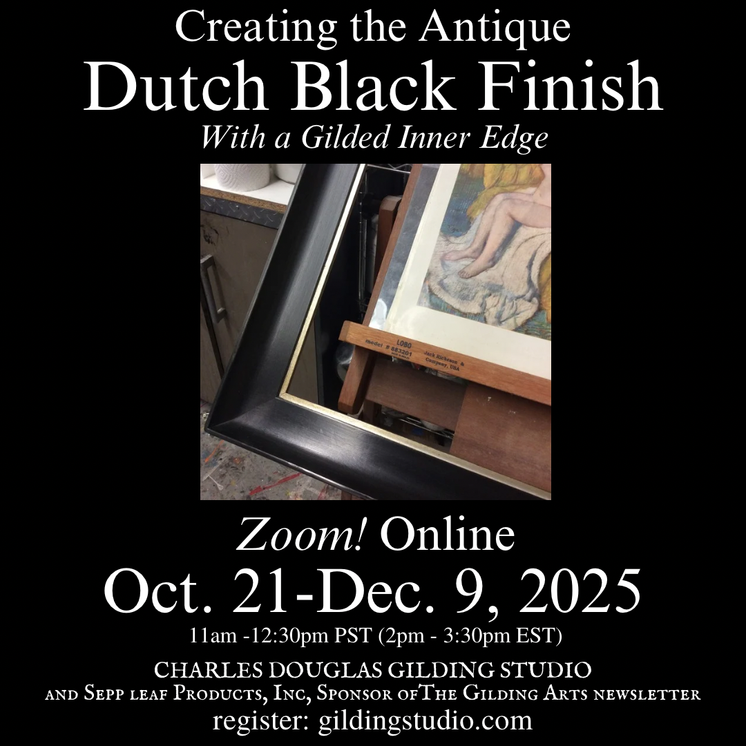 (ZOOM ONLINE: Antique Dutch Black Frame Finish...with Gilded Inner Edge