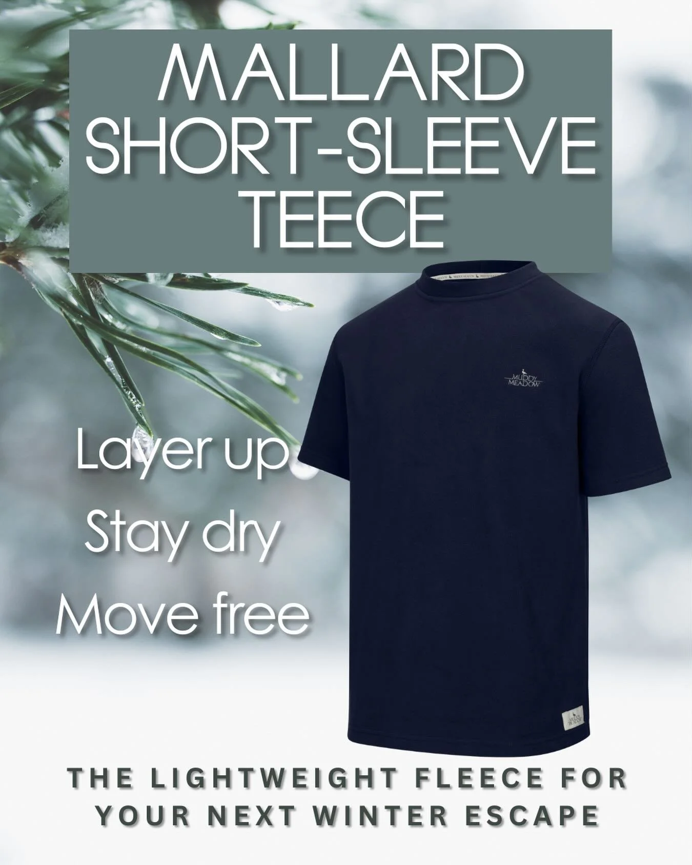 Durable, breathable, weather‑ready. The Mallard Teece &mdash; built for outdoor trail and fieldwear.
o  Freedom to Move: Short sleeves designed for ease and flexibility for when you&rsquo;re active outdoors
o  Layering: Light enough to layer over kni