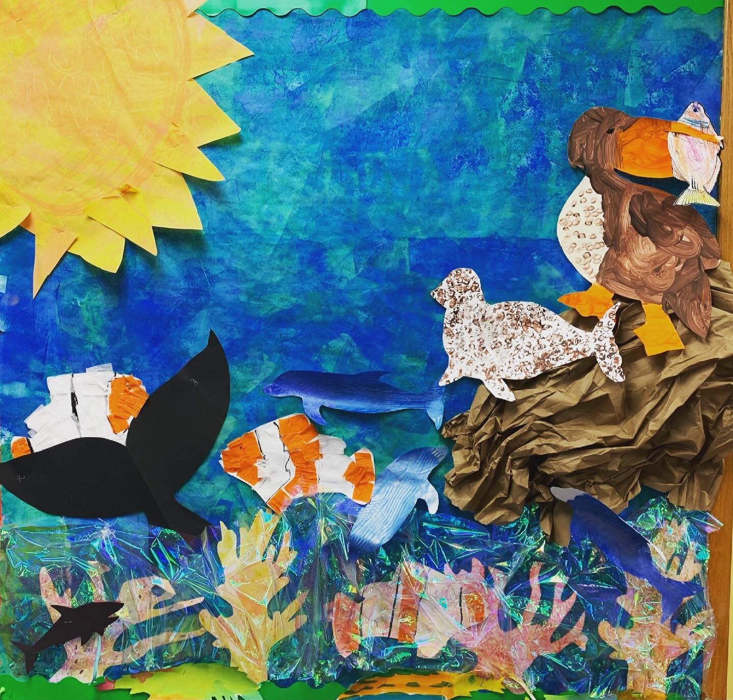 Our preschoolers loved studying marine life and creating class displays of their original art work!