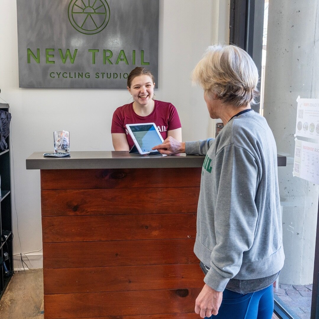 What can you expect as you come into New Trail for class? First, you&rsquo;ll be greeted by one of our Studio Coordinators at the front desk then you can check yourself in on the tablet. You&rsquo;ll see a number next to your name indicating what bik