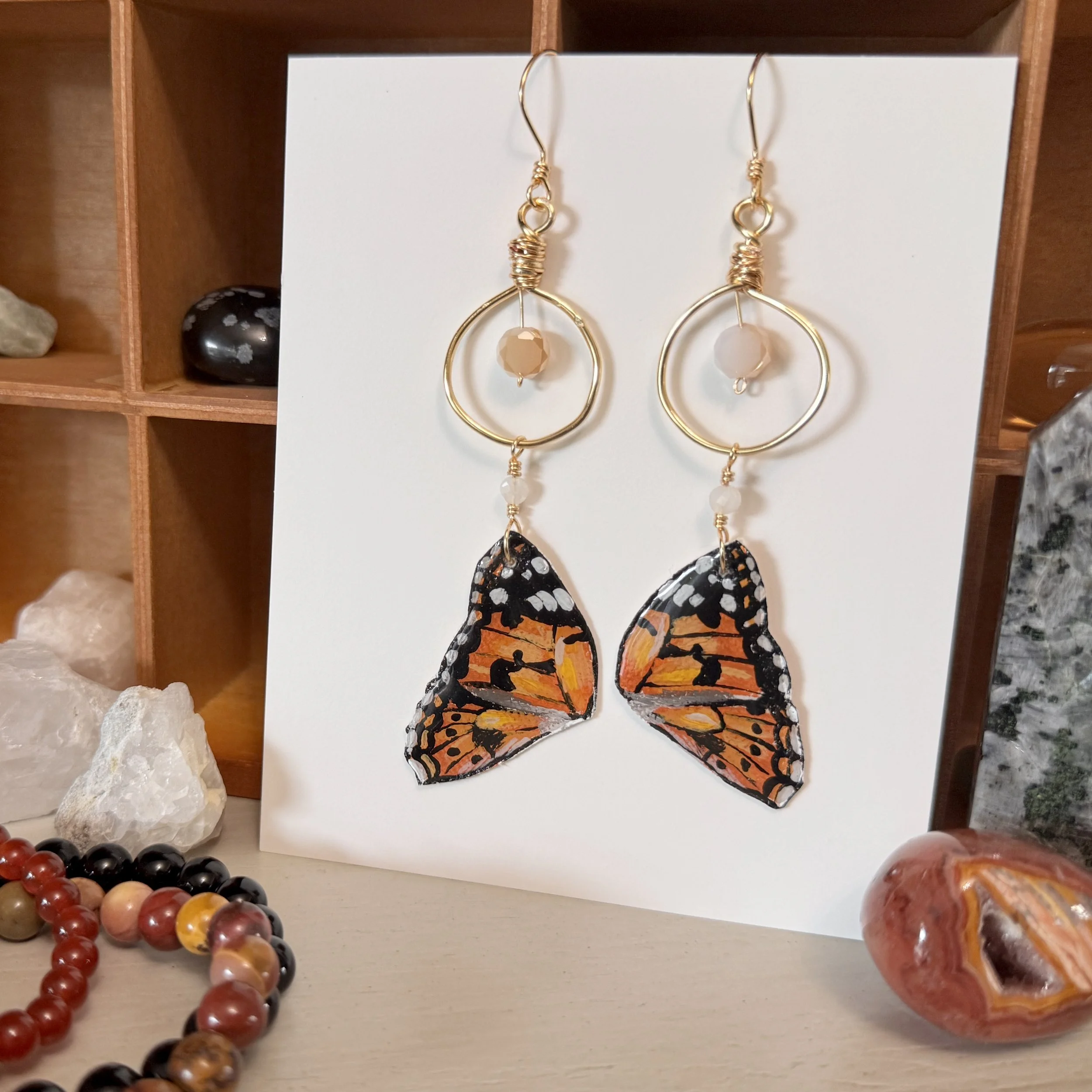 Painted Lady Butterfly Earrings
