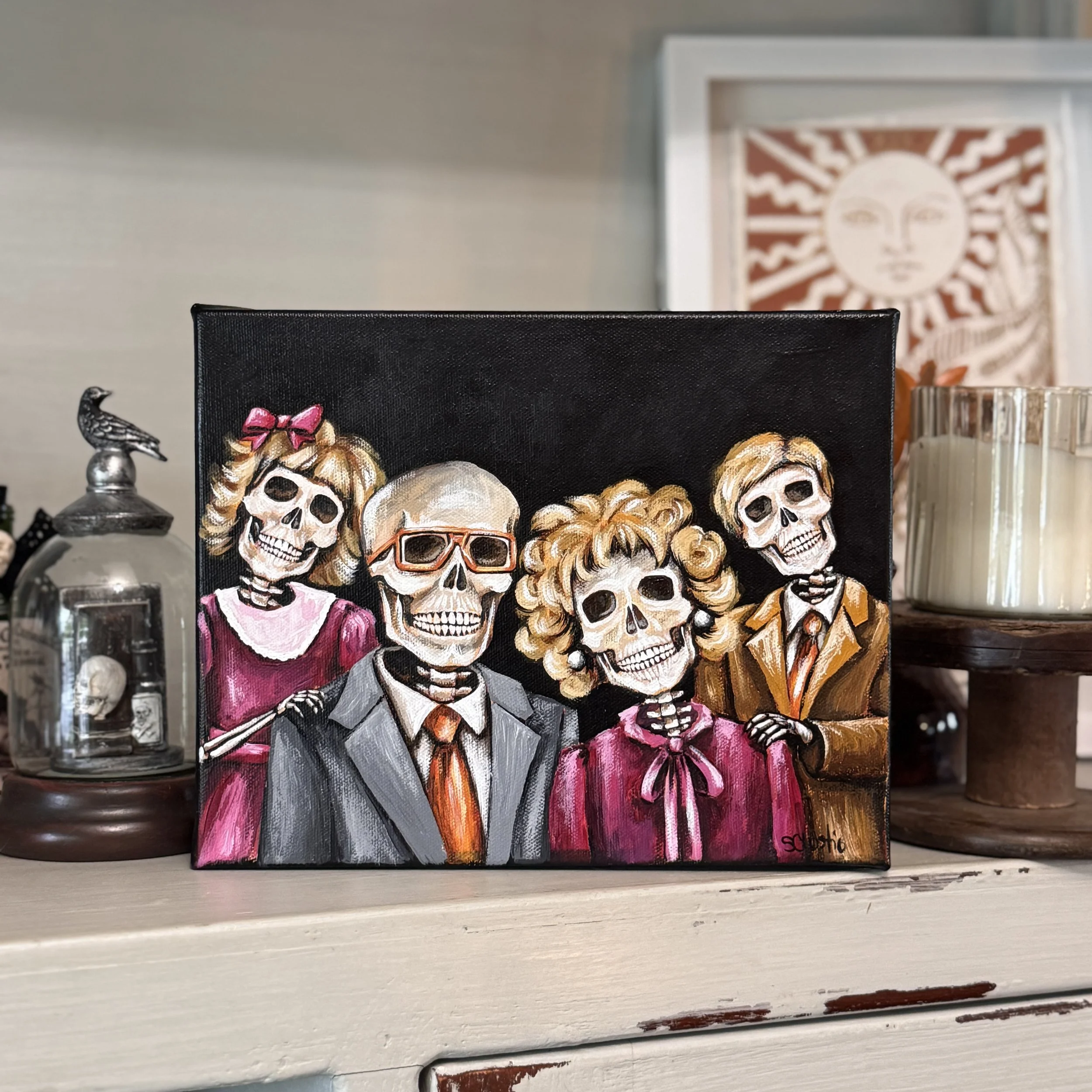 "Skeleton Family Portrait" - ORIGINAL - 8x10"