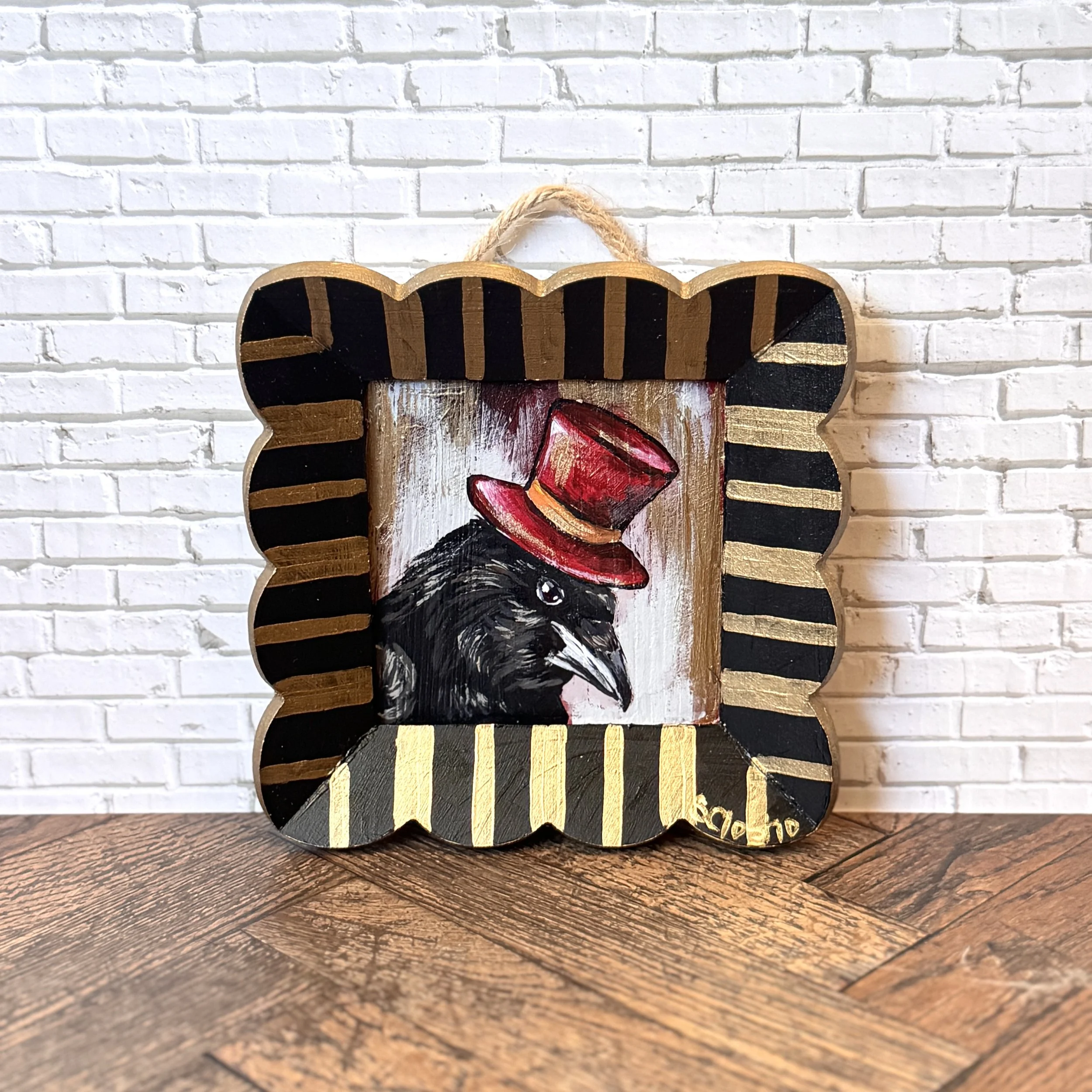 "Top Hat Crow" - ORIGINAL - 5x5"