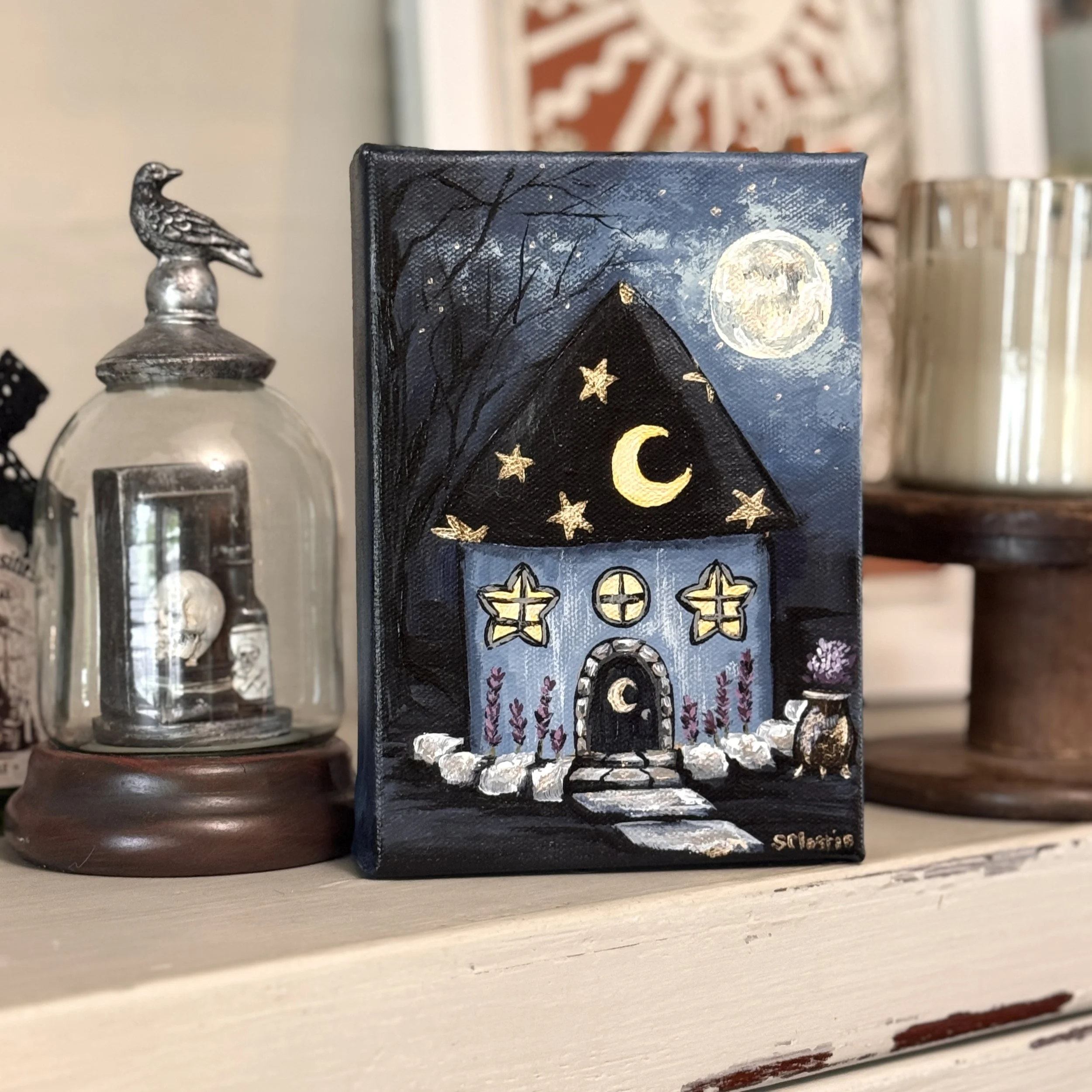 "Celestial Witch Cottage" - ORIGINAL - 5x7"