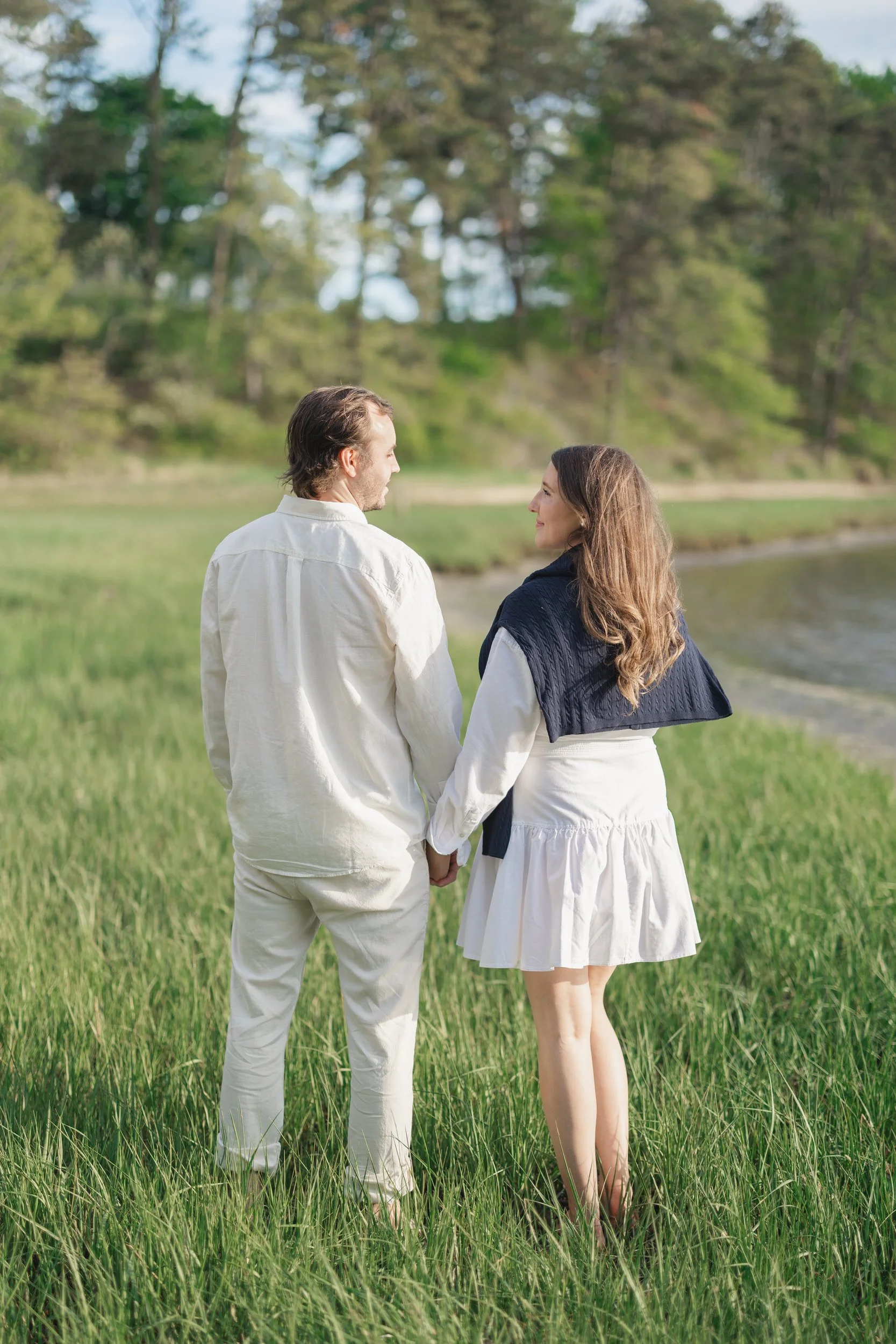 Cape Cod engagement session in Chatham featuring airy dune grass portraits.