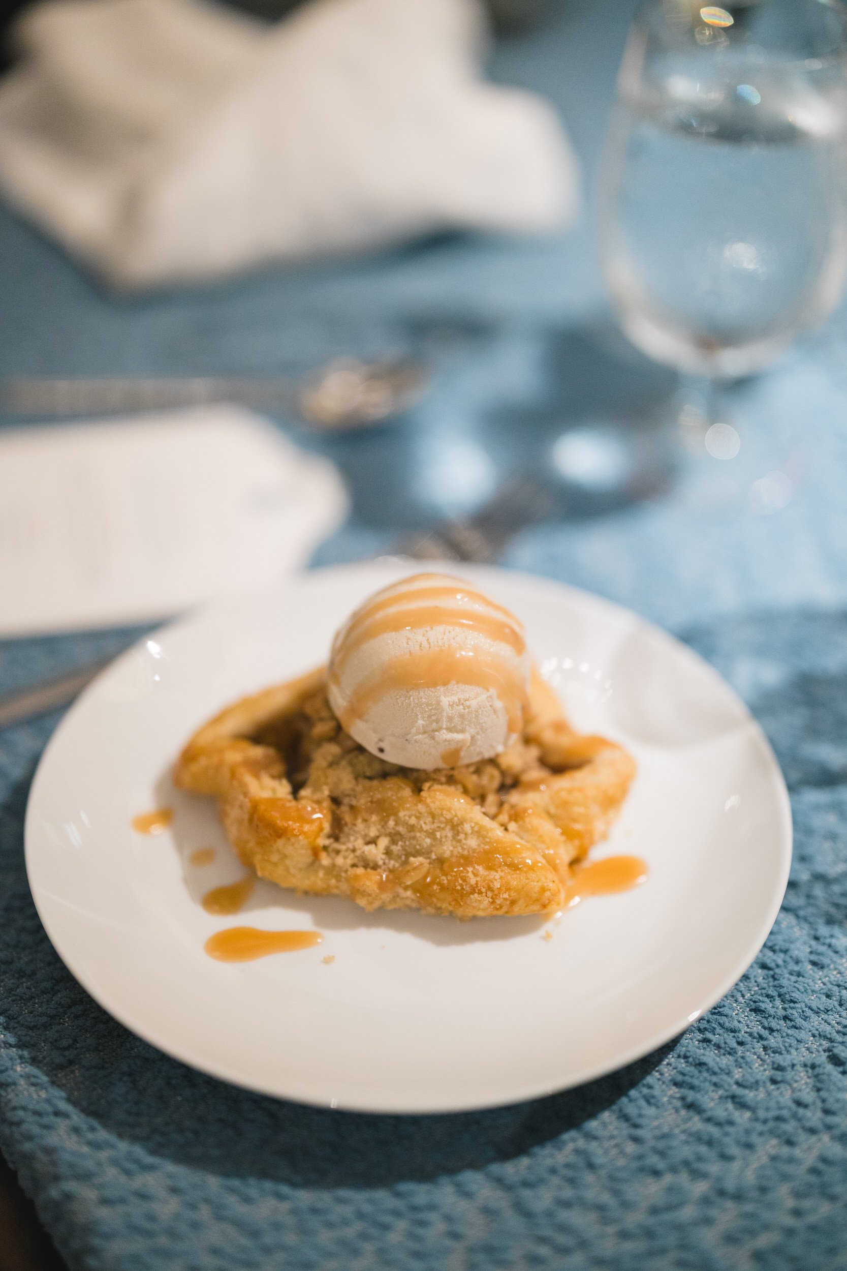 Fine dining meal served at the Boston Athenaeum wedding weekend