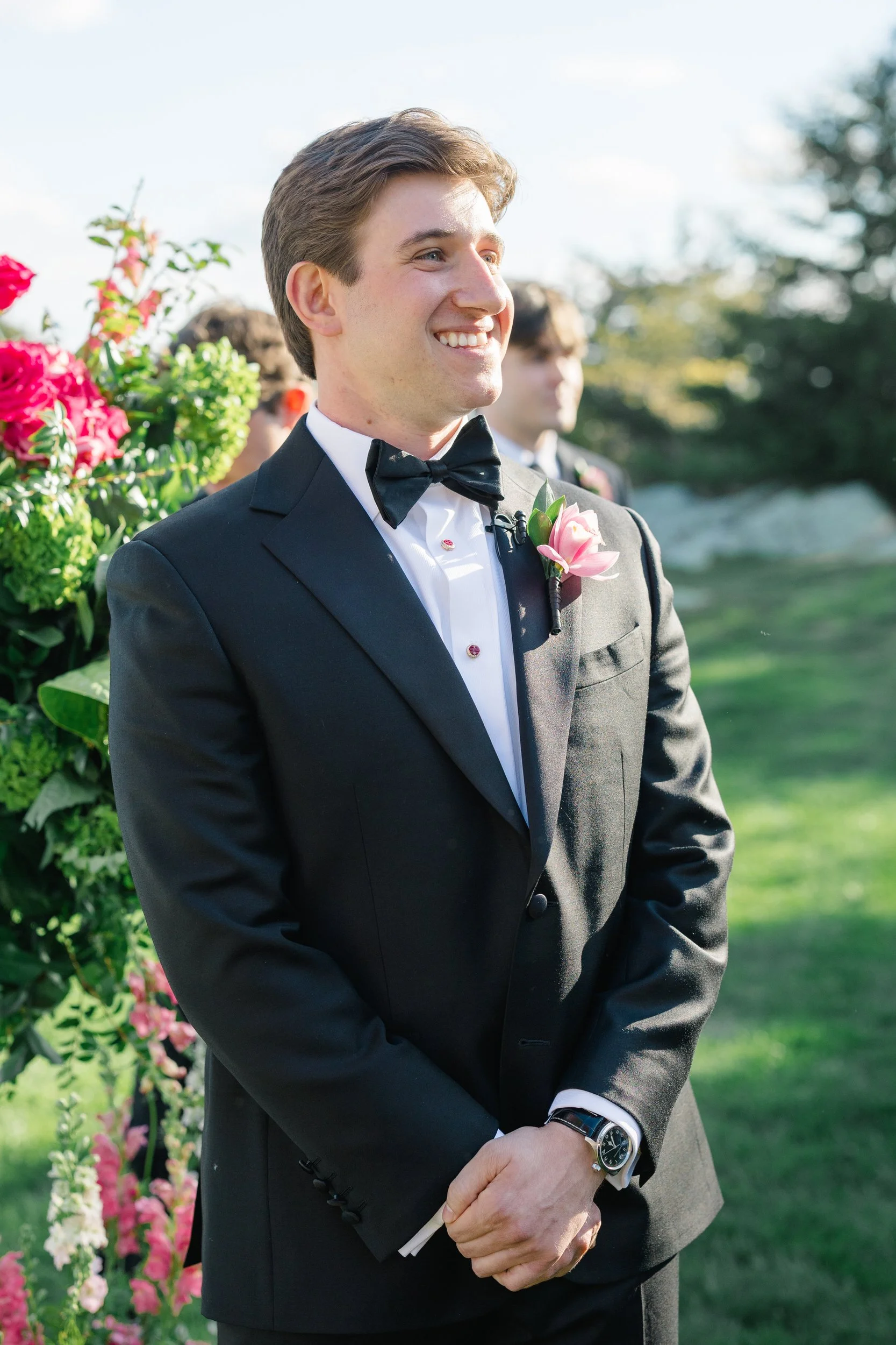 Elegant coastal wedding ceremony at Misselwood Estate in Beverly Massachusetts