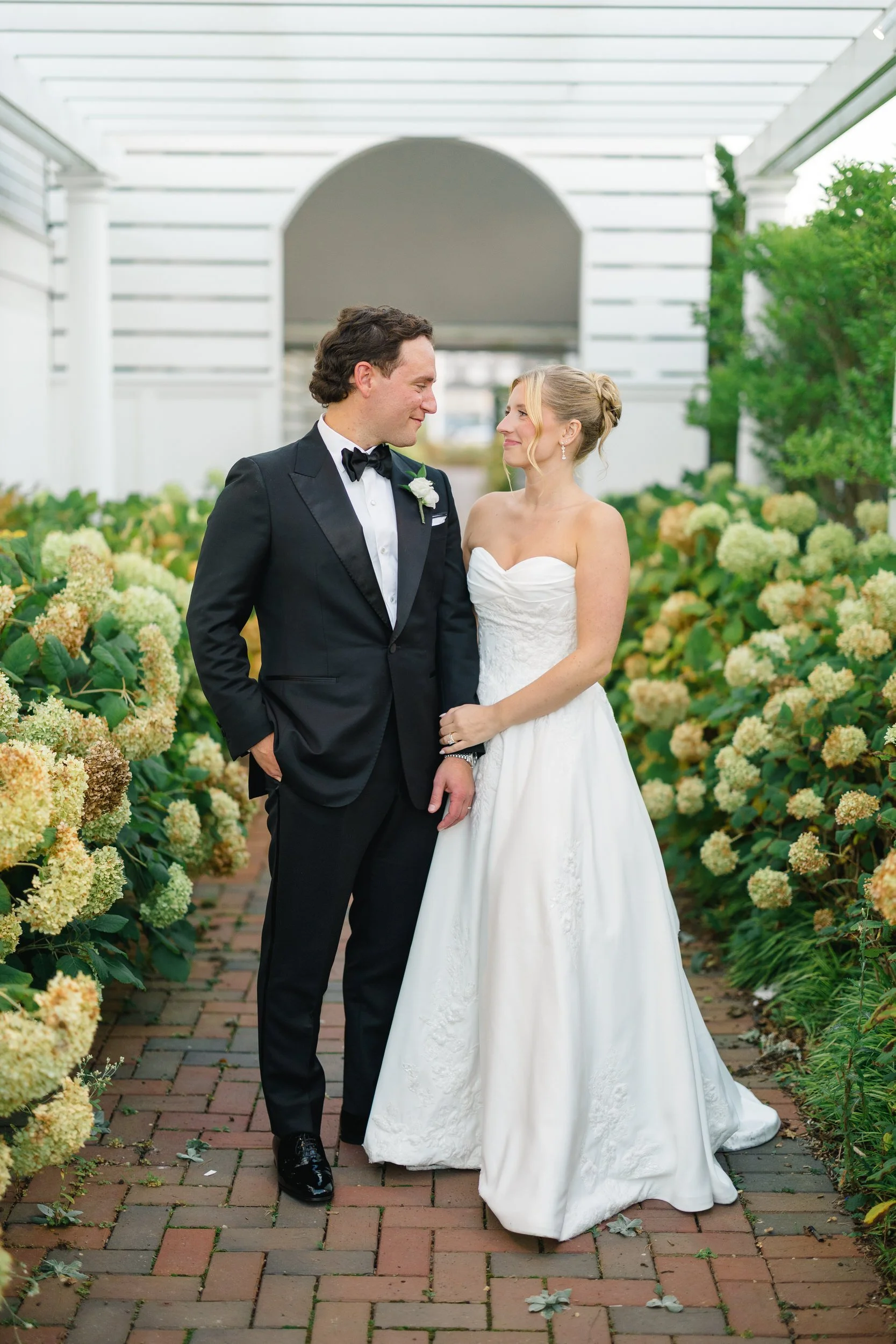 Fall wedding sunset portraits at Wychmere Beach Club in October.