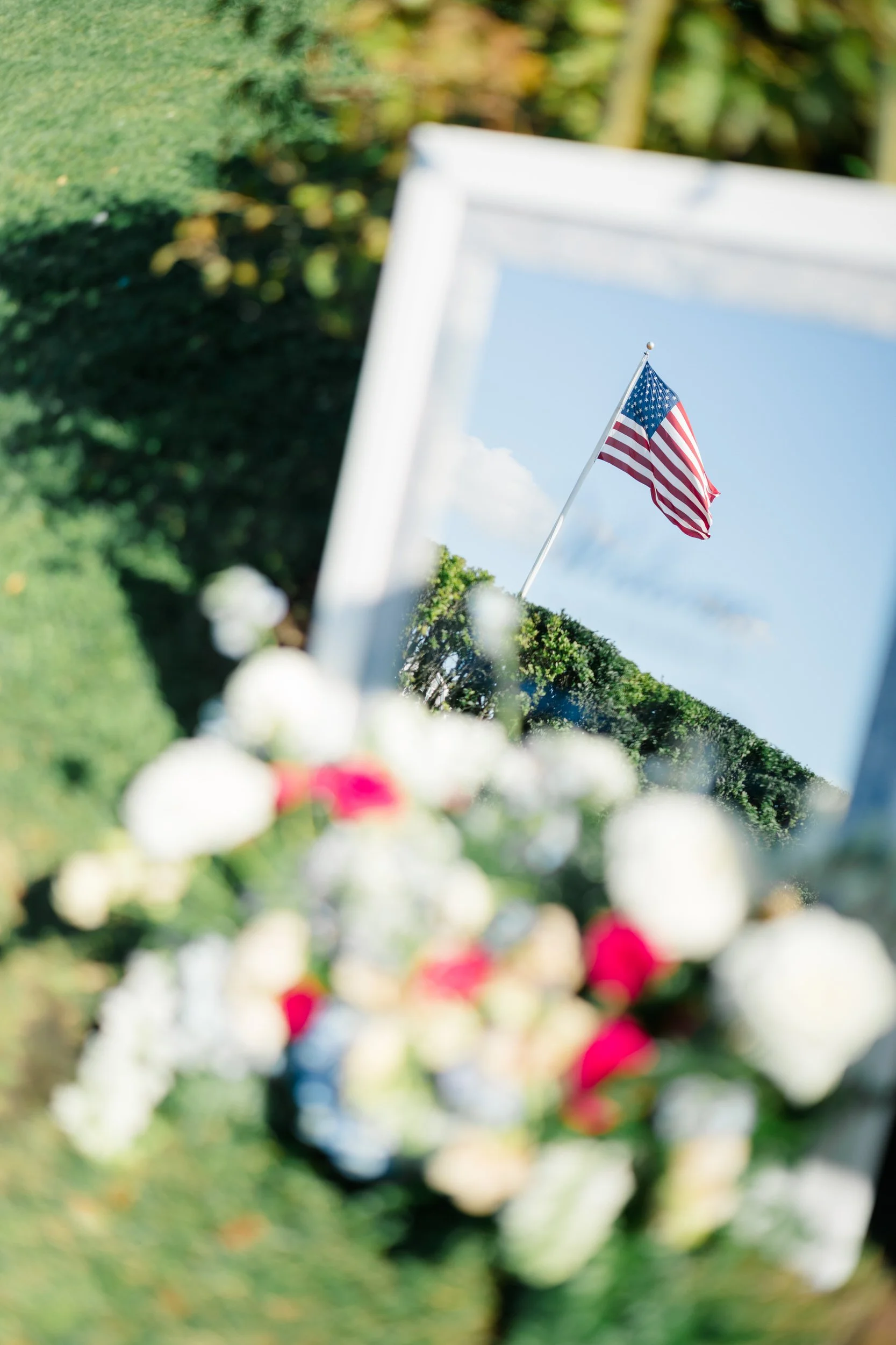 Floral arrangements and ceremony decor for a Cape Cod waterfront wedding.