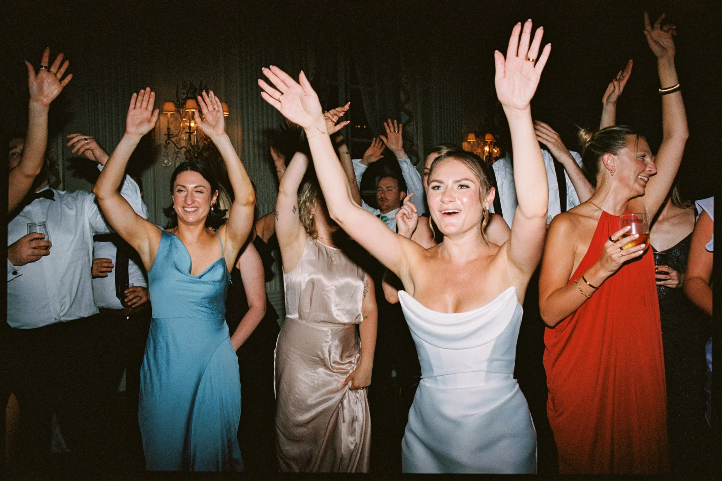 Fun reception dancing at a Rosecliff wedding