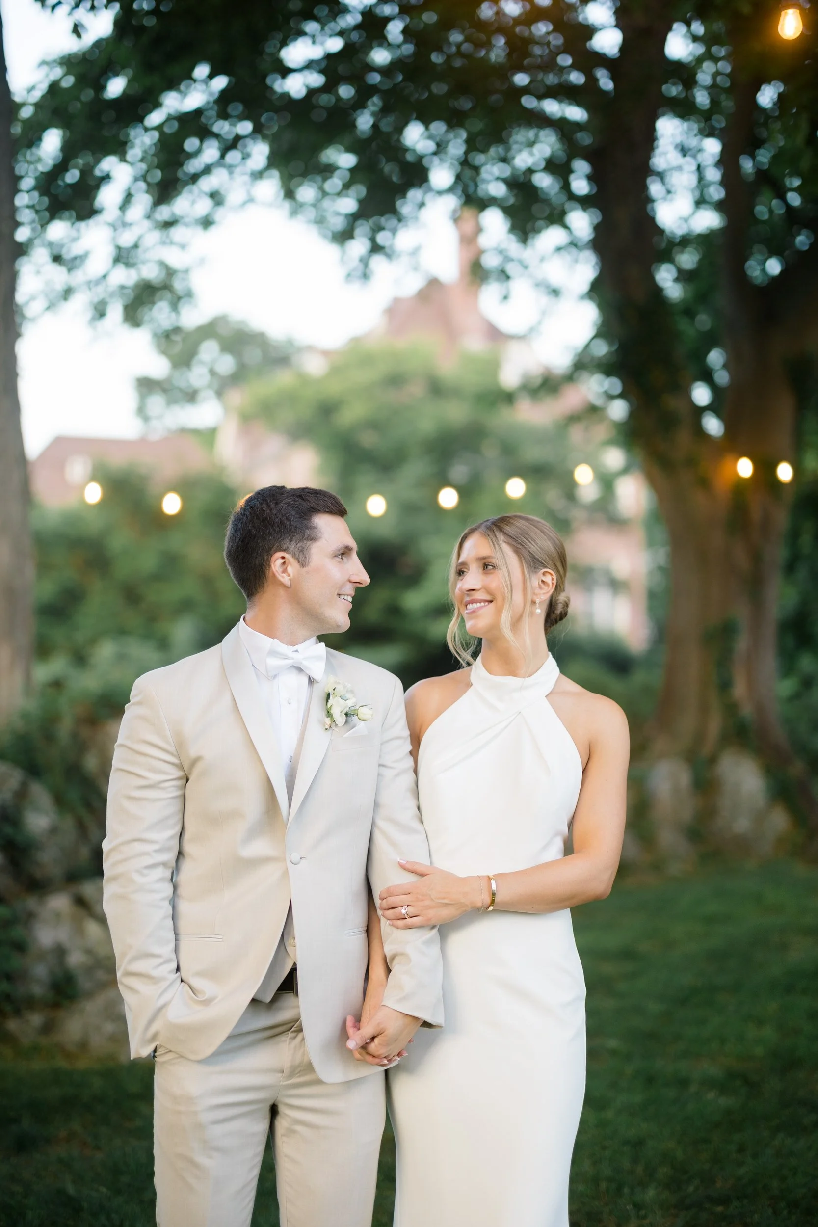 Sunset wedding portraits with ocean views in Beverly, Massachusetts.