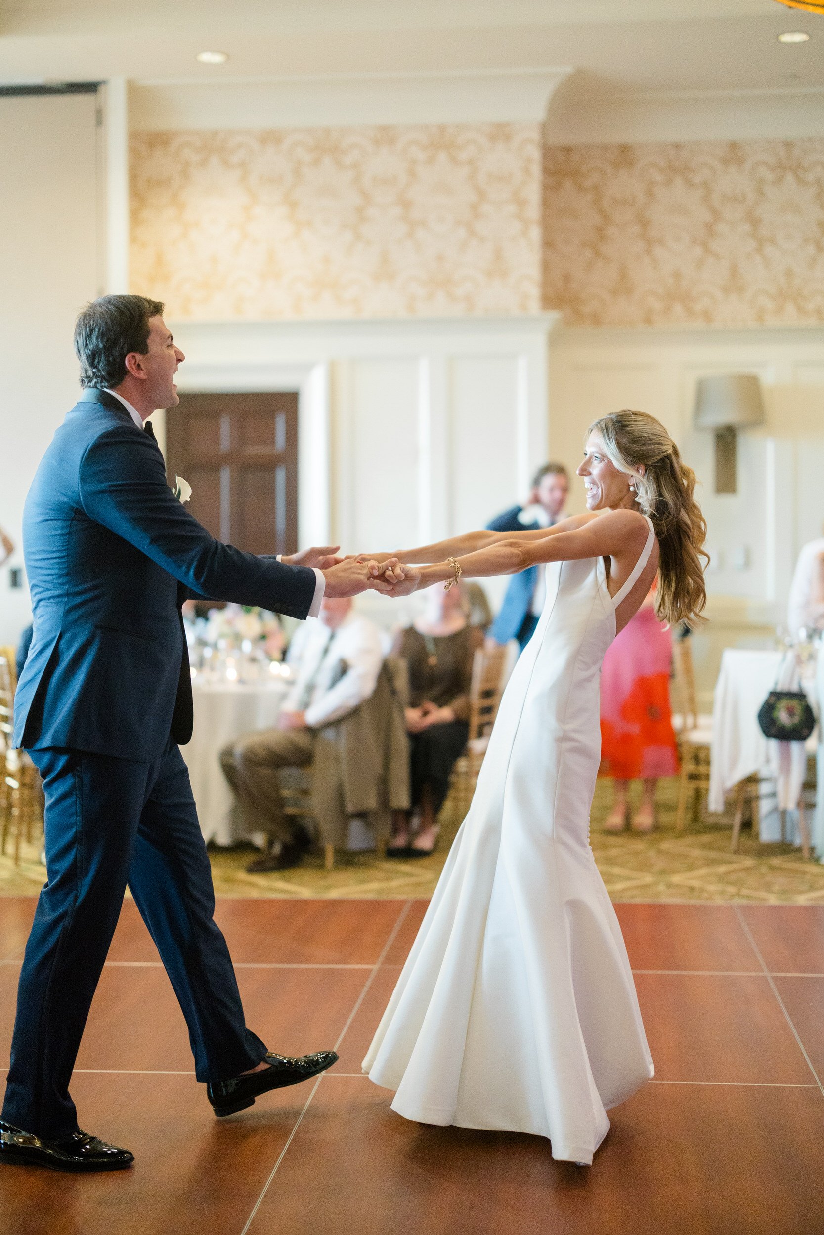 Bride and groom dancing during their reception